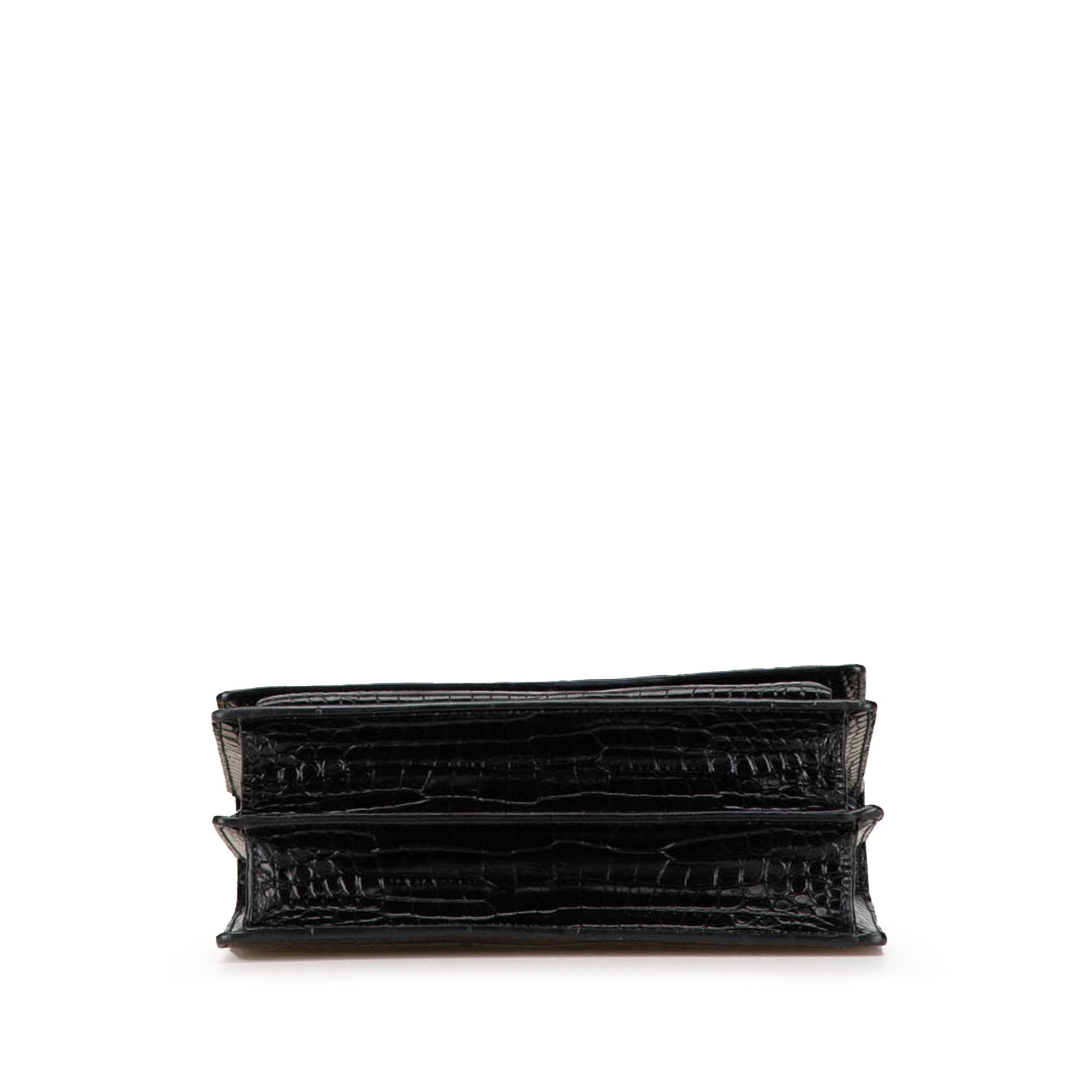 Saint Laurent Medium Embossed Sunset Crossbody Bag In Black