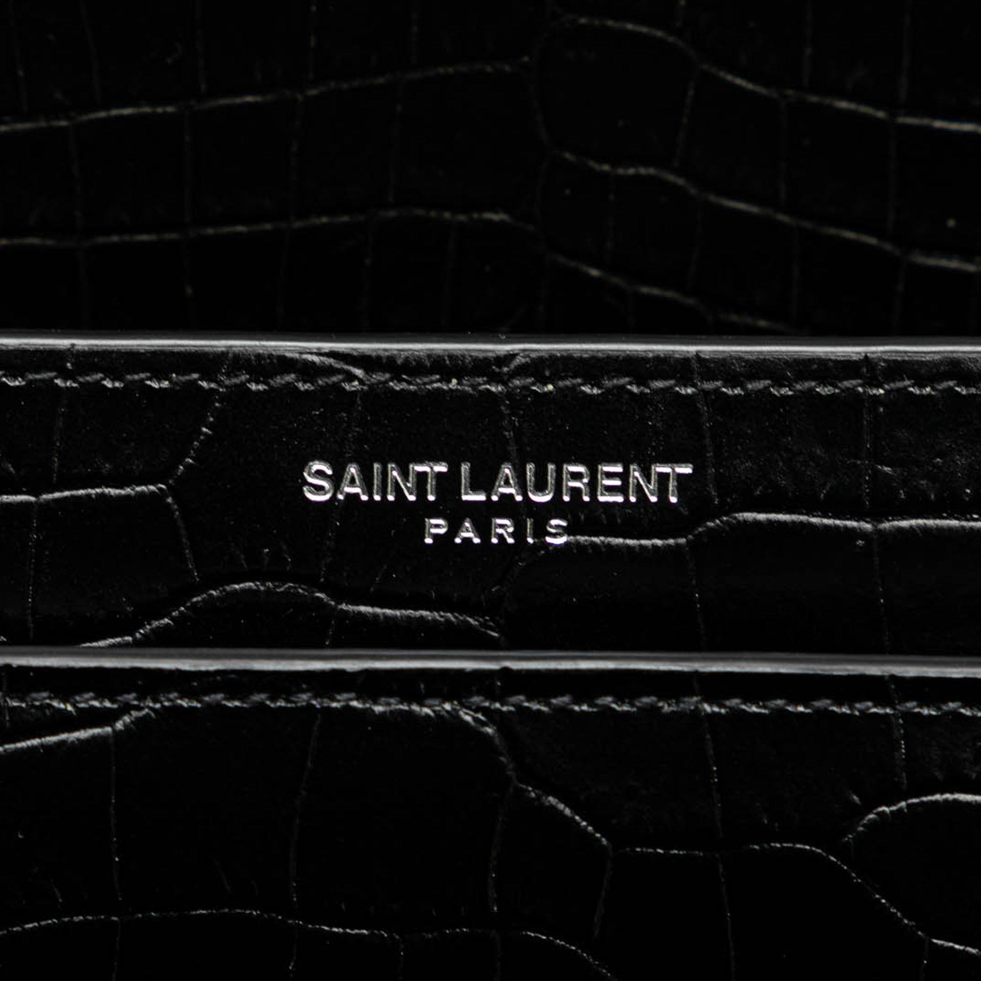 Saint Laurent Medium Embossed Sunset Crossbody Bag In Black