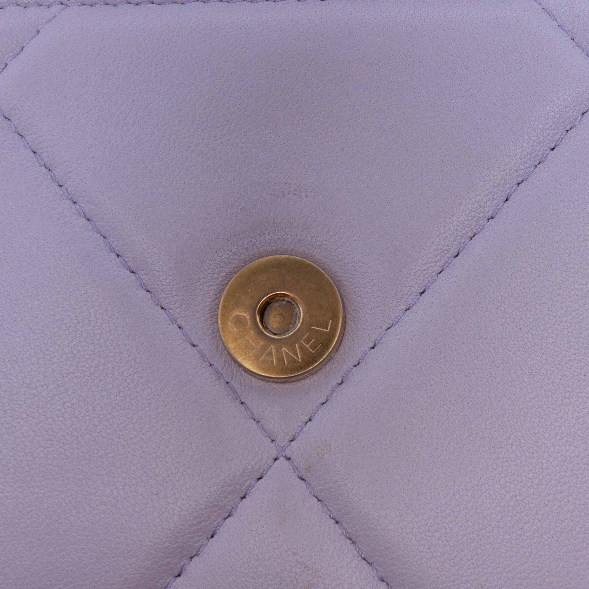 Chanel Quilted Lambskin 19 Wallet on Chain In Purple