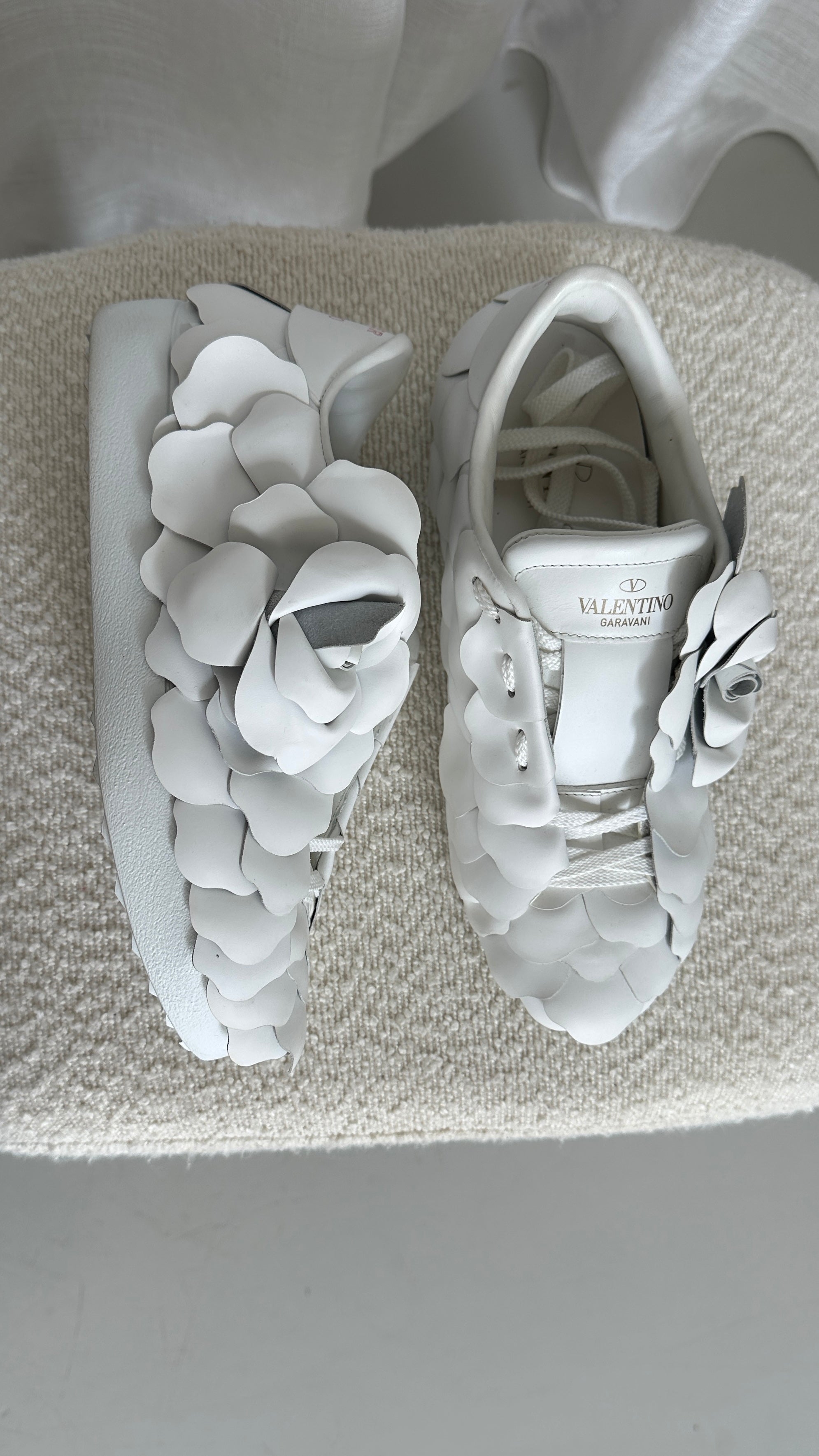 VALENTINO GARAVANI ATELIER SHOES 03 ROSE EDITION SNEAKERS IN WHITE - SIZE 35