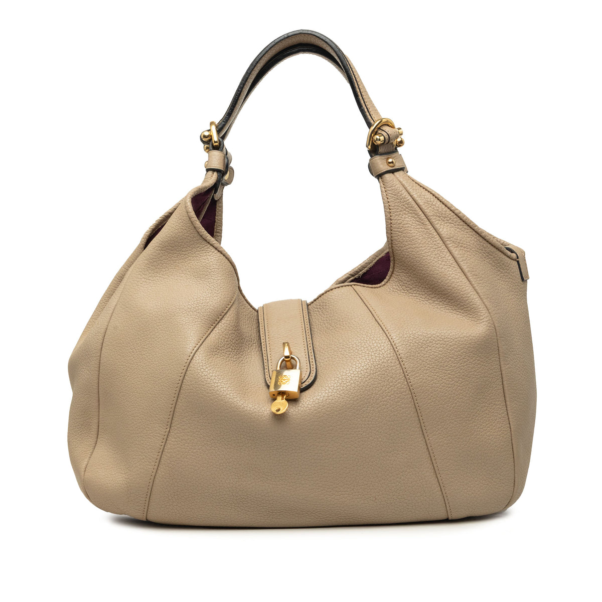 LOEWE Calfskin Calle Hobo Beige