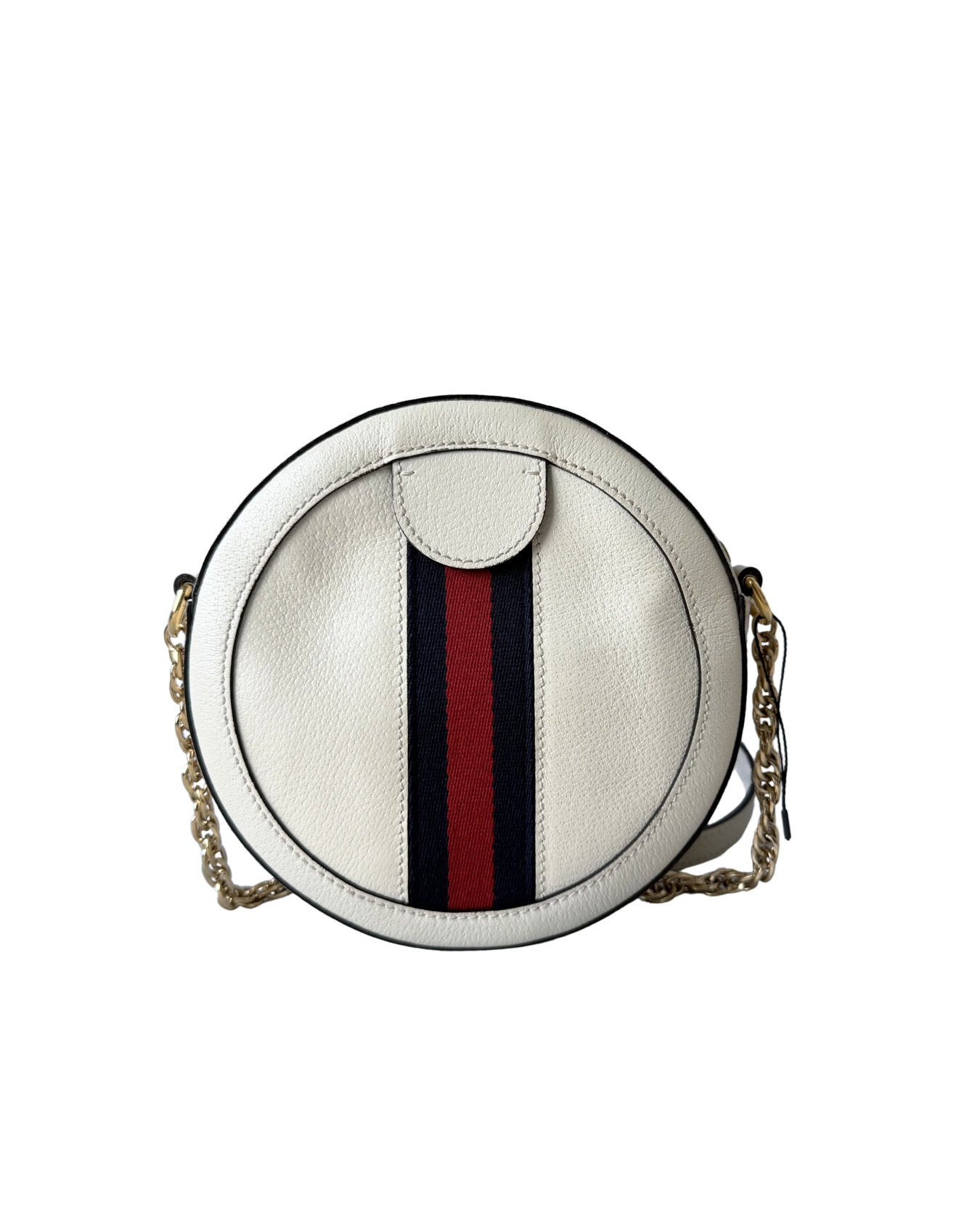 GUCCI OPHIDIA ROUND CROSSBODY - IN WHITE