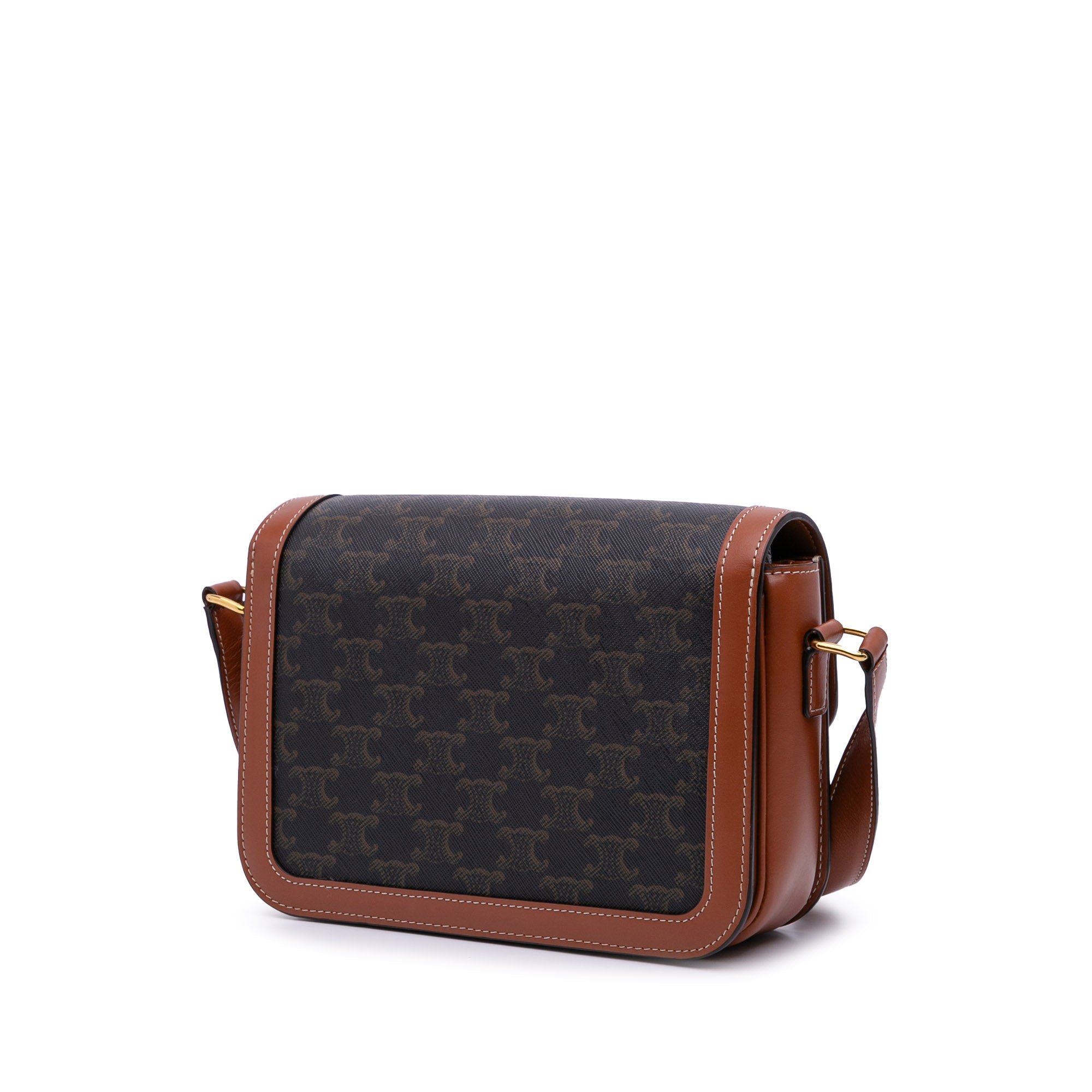 Celine Classique Triomphe Coated Canvas and Calfskin Triomphe Crossbody