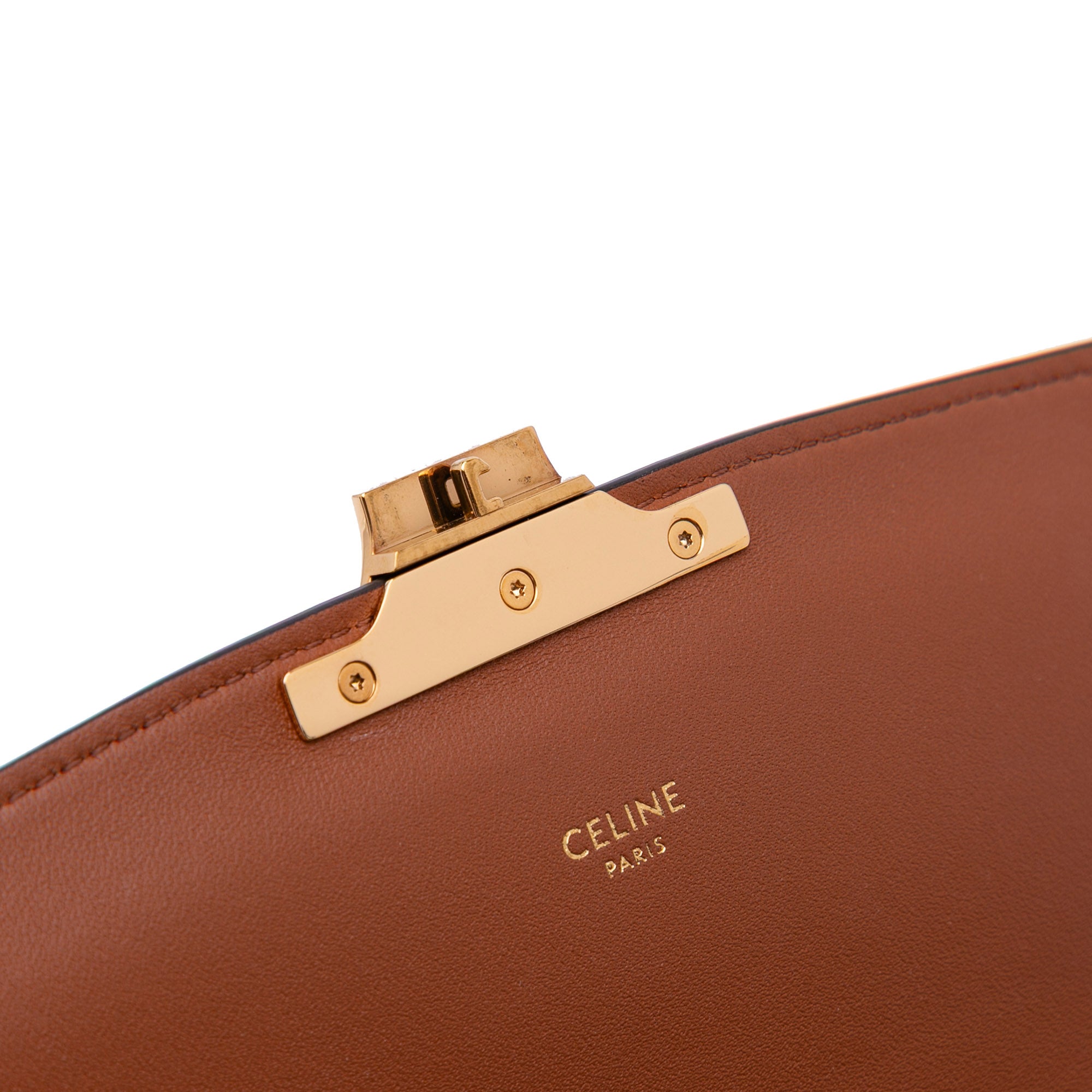 Celine Classique Triomphe Coated Canvas and Calfskin Triomphe Crossbody