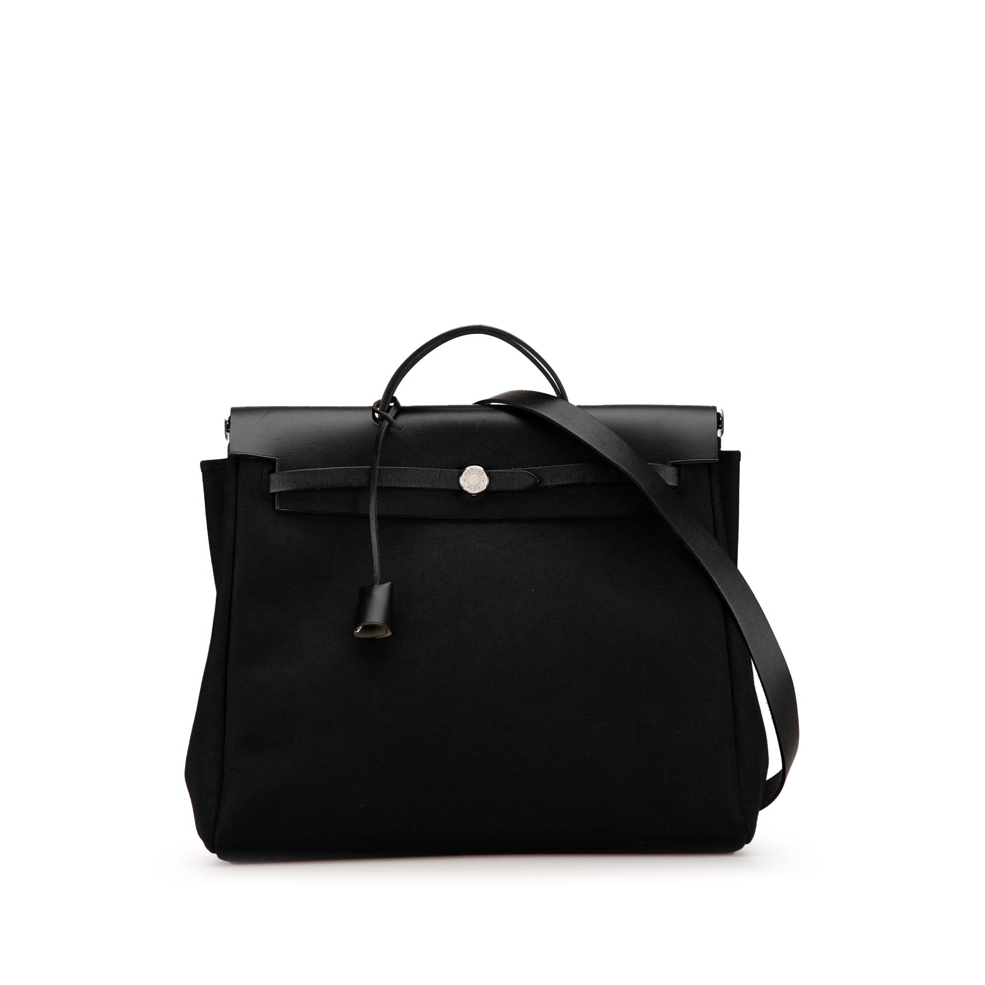 Hermès Toile Herbag 39 In Black