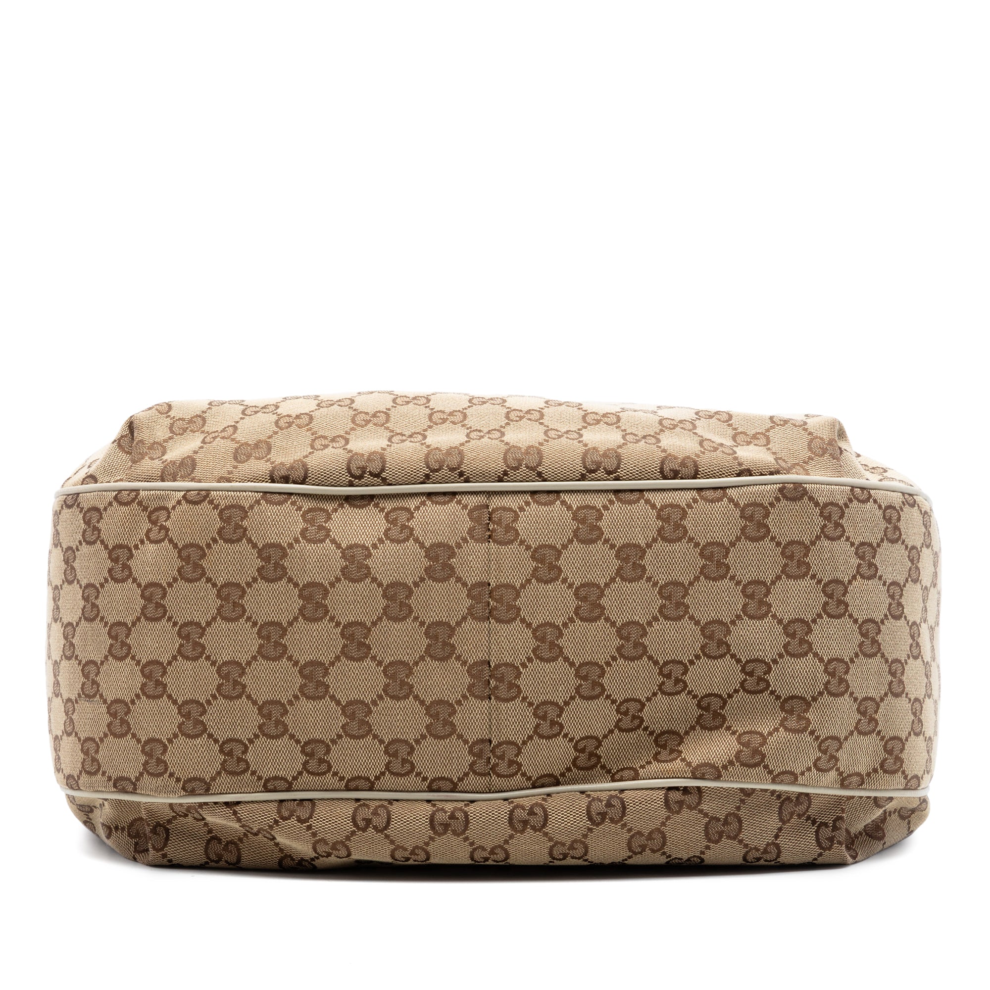 Gucci Medium GG Canvas Emily Flap Satchel White