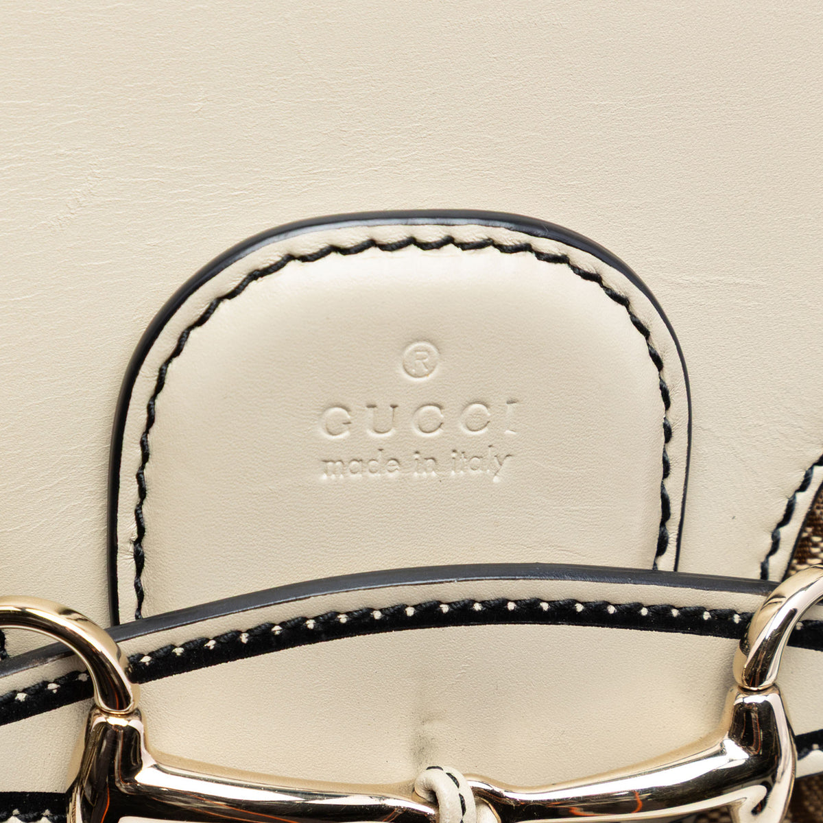 Gucci Medium GG Canvas Emily Flap Satchel White