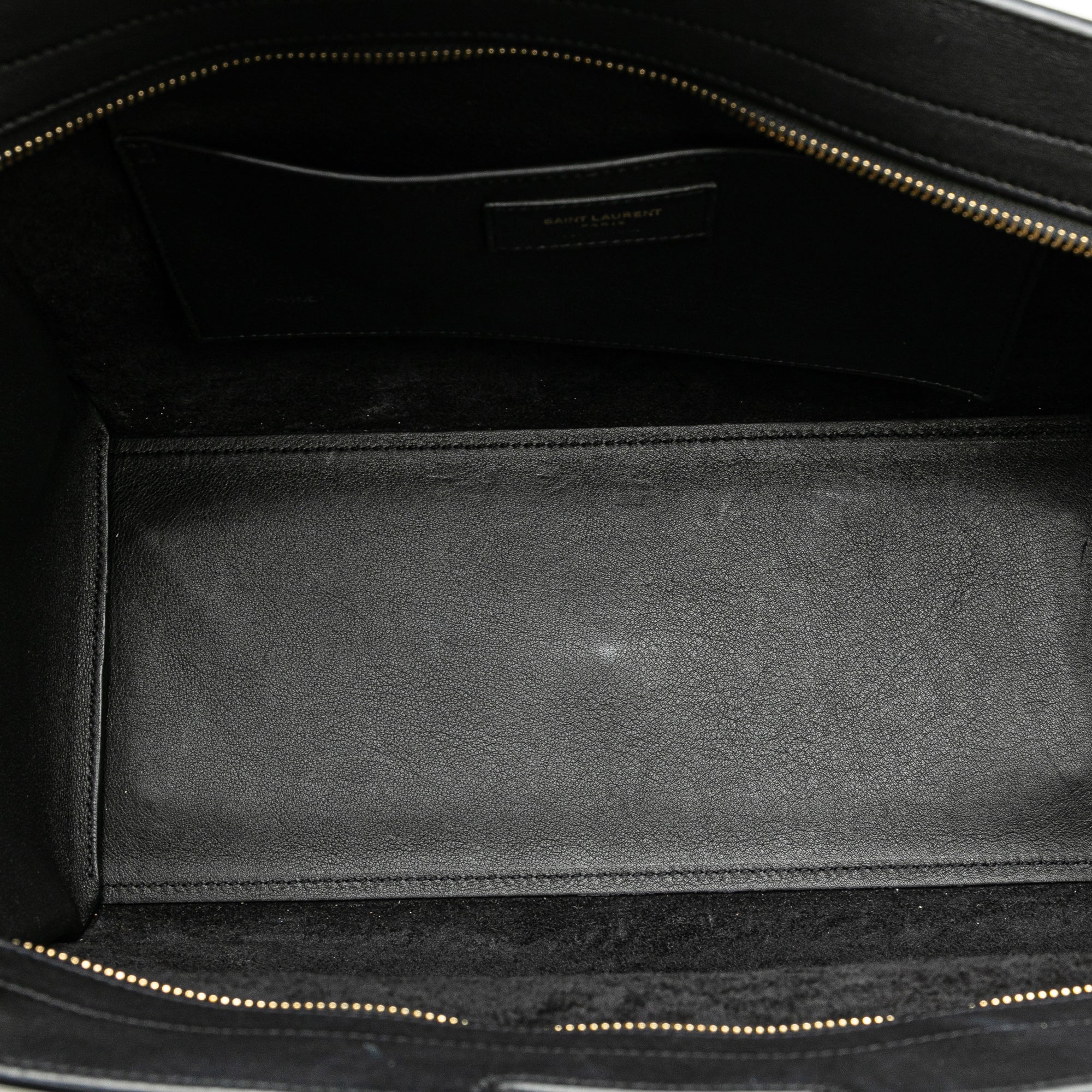 Saint Laurent Baby Leather Downtown Cabas Satchel In Black