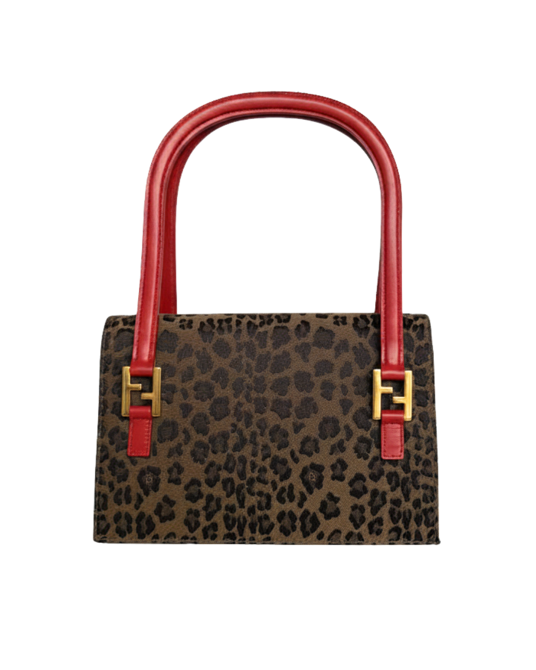 Fendi Leopard Print Canvas Handbag