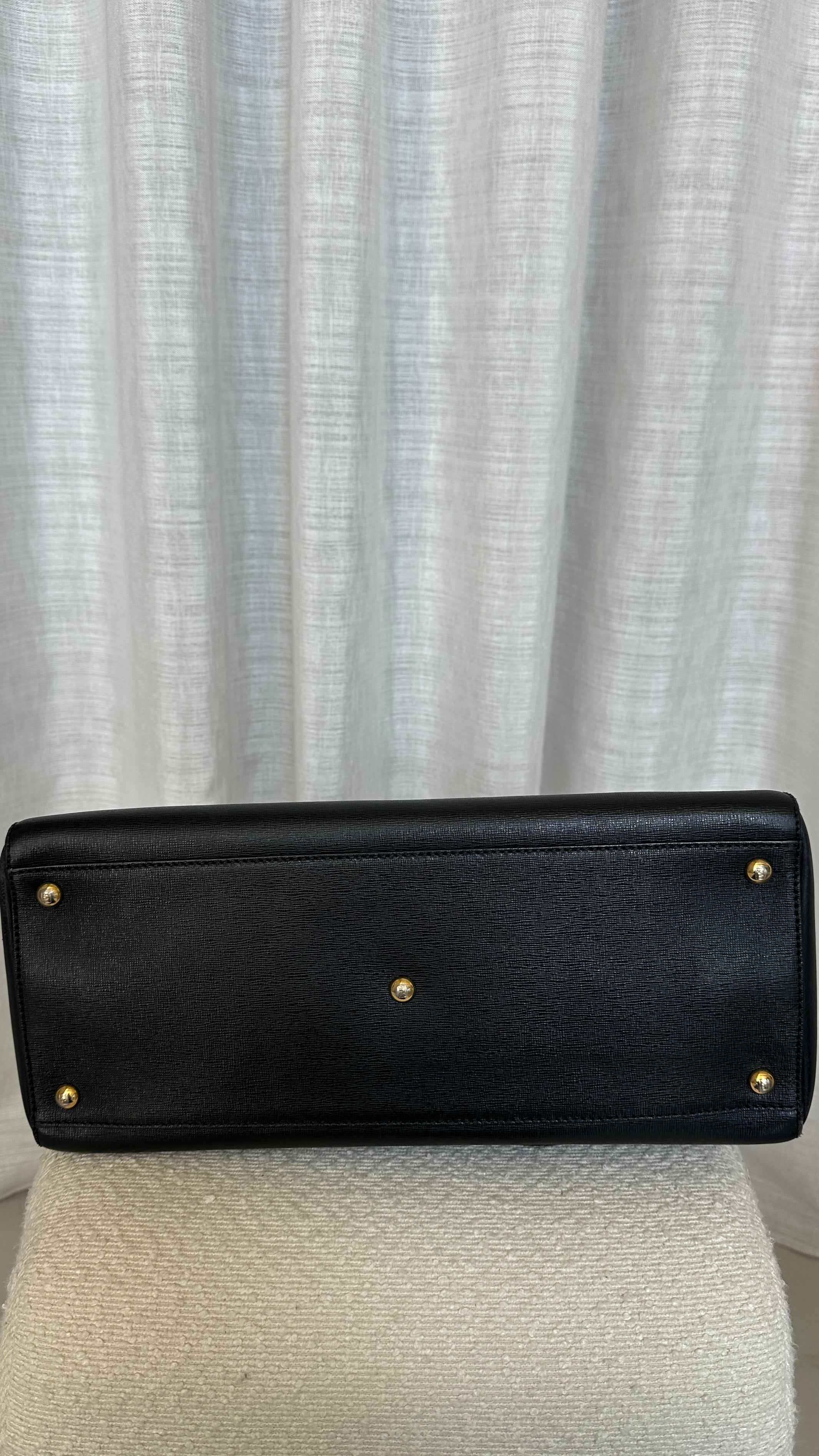 FENDI 2JOURS SAFFIANO LEATHER TOTE BAG - IN BLACK