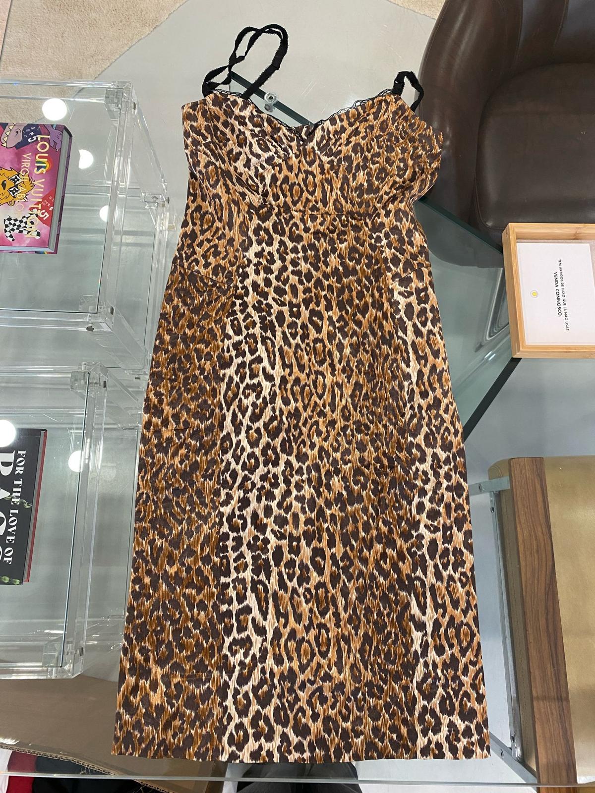 D&G Animal Print Midi Dress - Size 30/44