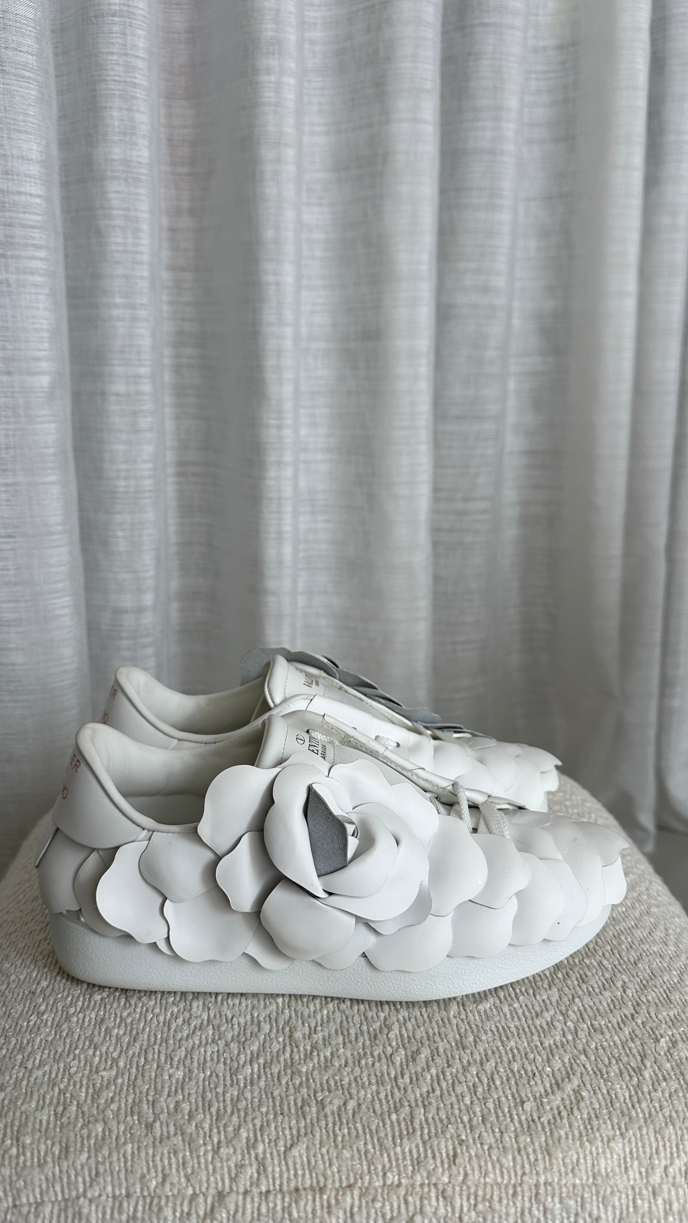 VALENTINO GARAVANI ATELIER SHOES 03 ROSE EDITION SNEAKERS IN WHITE - SIZE 35