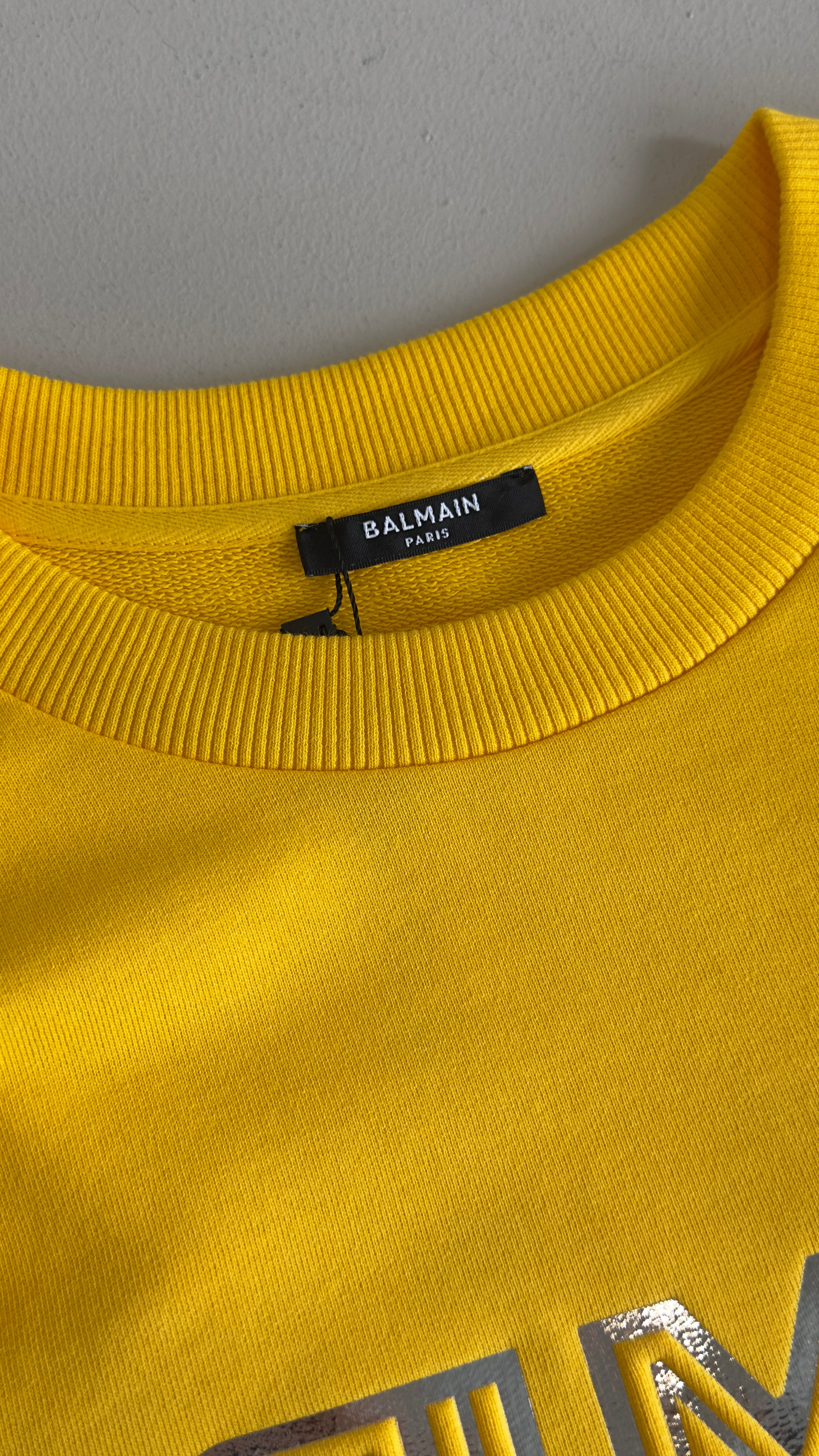 Balmain Crewneck Sweatshirt In Yellow - Size L