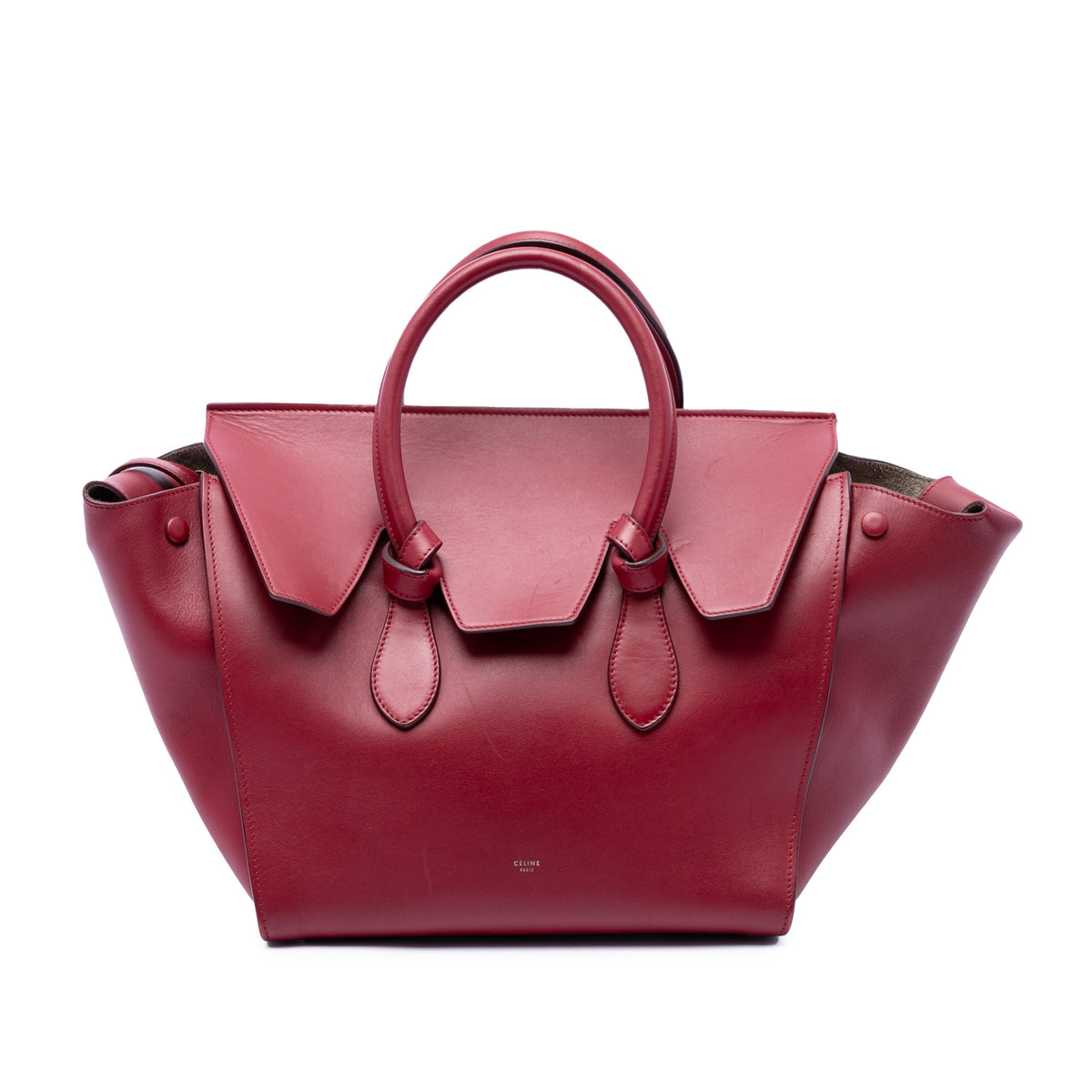 Celine Small Leather Tie Tote Bag in Red