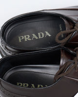 Prada Brogues Shoes In Brown - Size 43