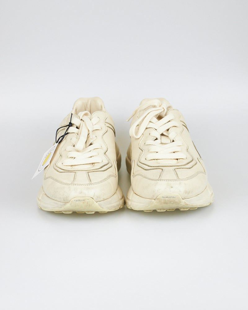 Gucci Rython Leather Sneakers in Beige - Size 43