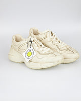 Gucci Rython Leather Sneakers in Beige - Size 43
