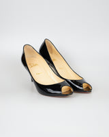 Sapatos clássicos de couro envernizado Christian Louboutin - tamanho 41