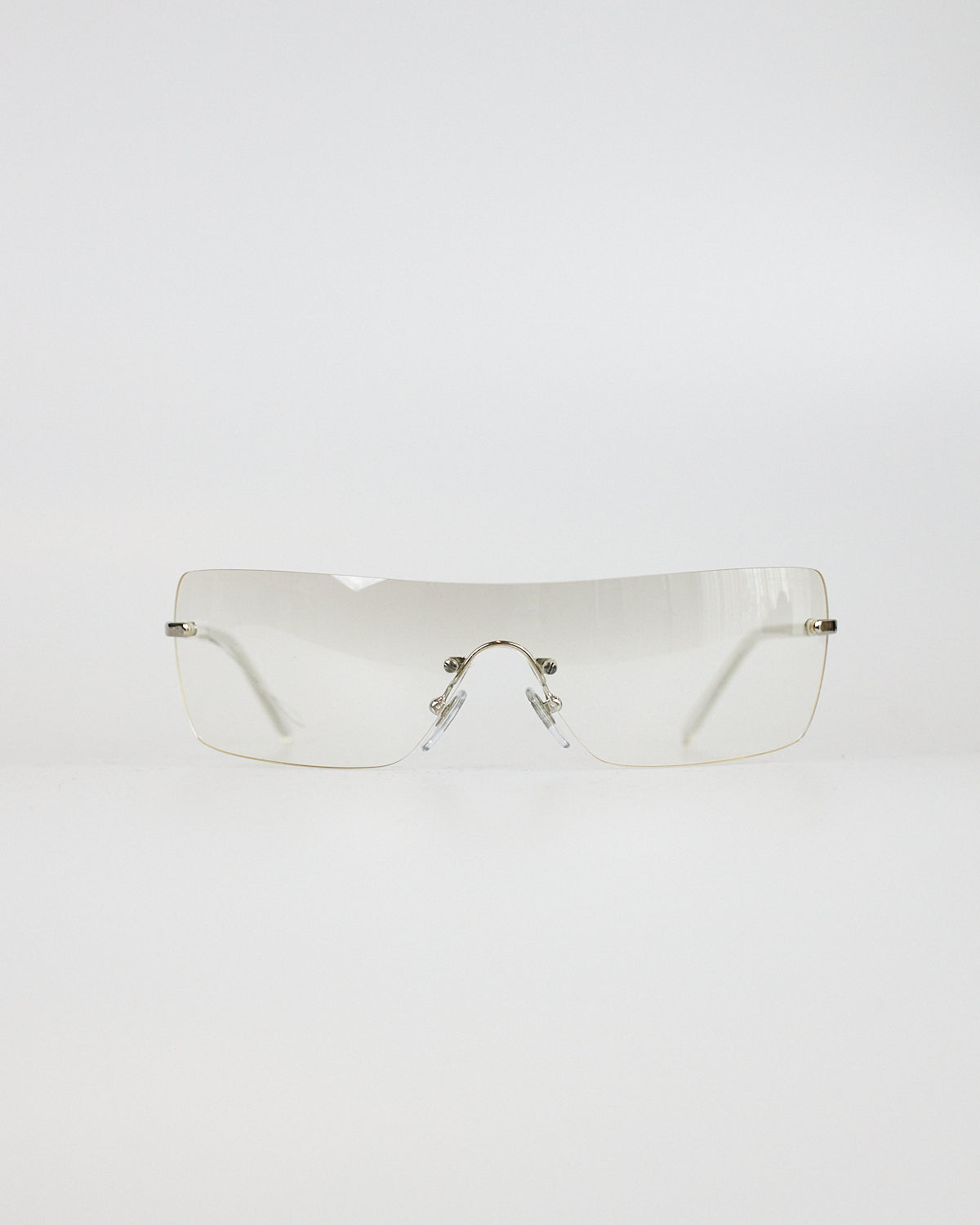 Salvatore Ferragamo Silver Transparent Vintage Sunglasses
