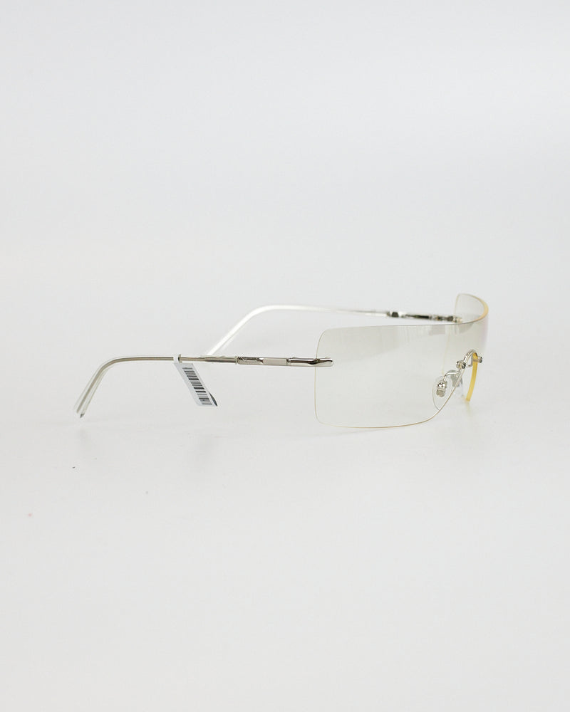 Salvatore Ferragamo Silver Transparent Vintage Sunglasses