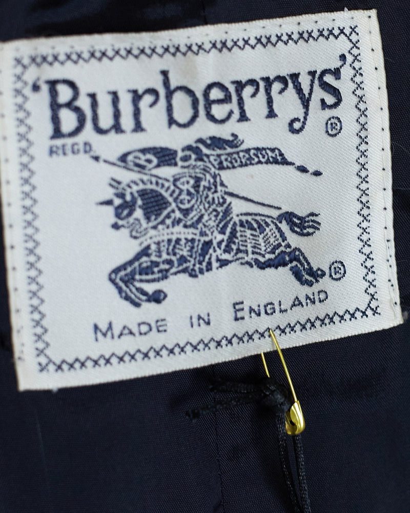 Colete de lã marinho vintage Burberry