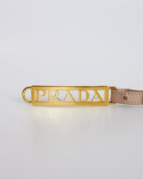 Prada Belt Beige and Gold