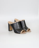 Valentino Black Leather Sandals- Size 39