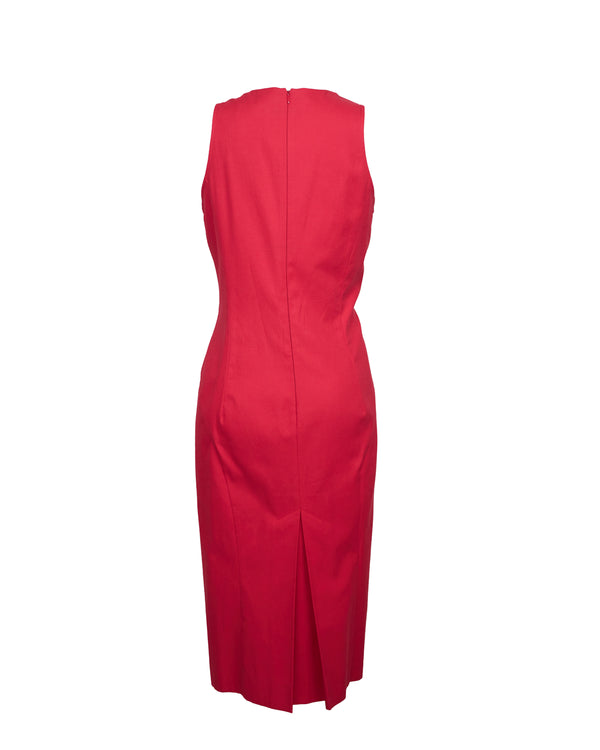 Robe rouge Valentino avec détails métallisés 