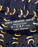 Vintage Paco Rabanne Paris 1969  Gold And Navy Aluminum Shoulder Bag