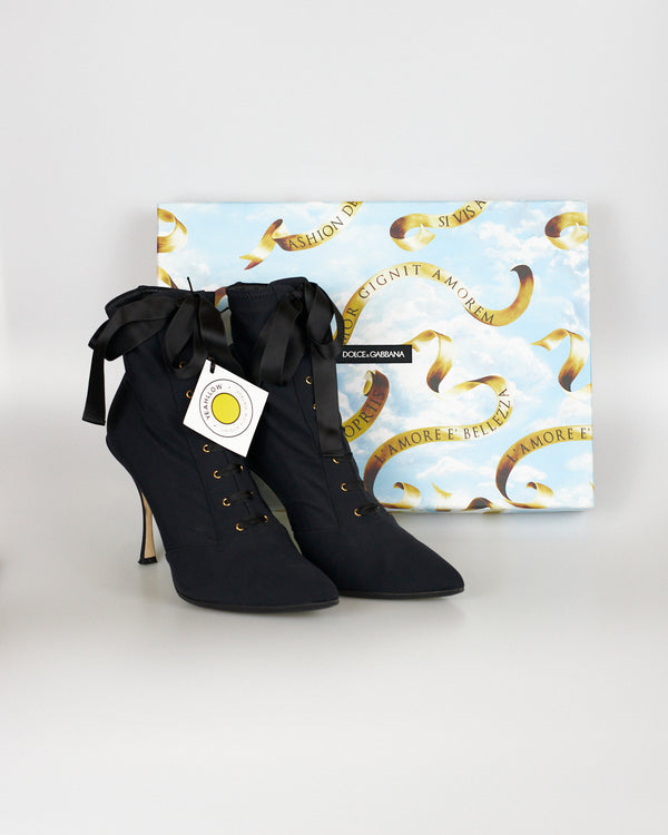 Dolce&Gabbana Black Lycra Boots - Size 40