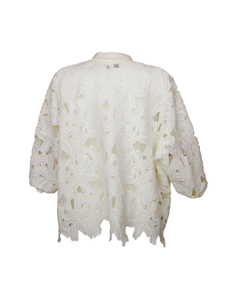 Blumarine White Embroidered Blouse