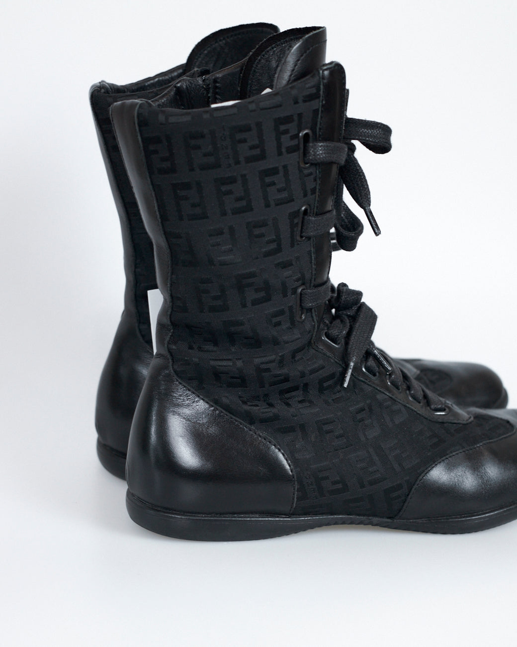 Fendi Black Monogram Boots-Size 36,5
