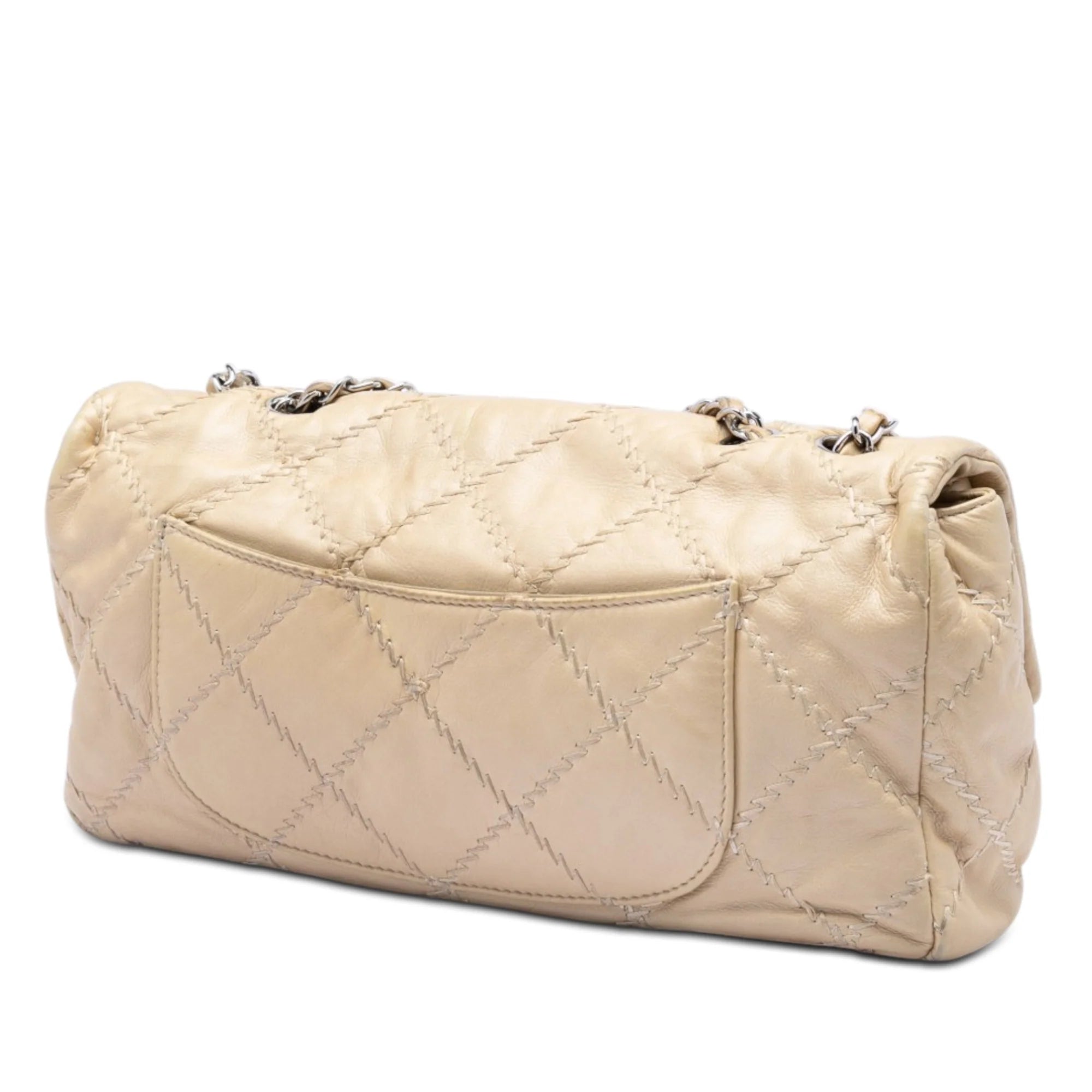 CHANEL QUILTED LAMBSKIN ULTIMATE STITCH FLAP BAG IN BEIGE