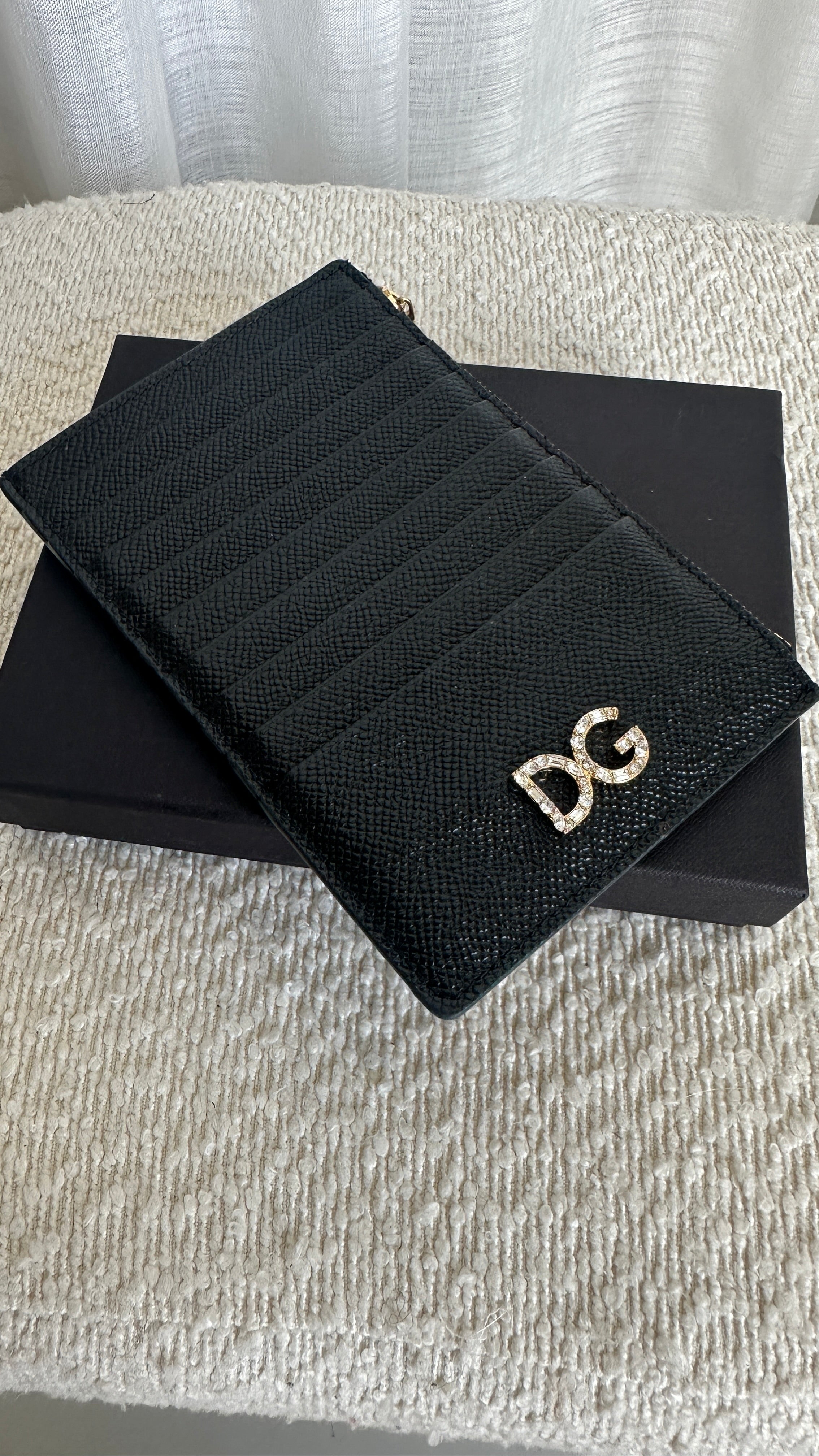 DOLCE&GABANNA LEATHER CARD HOLDER - IN BLACK