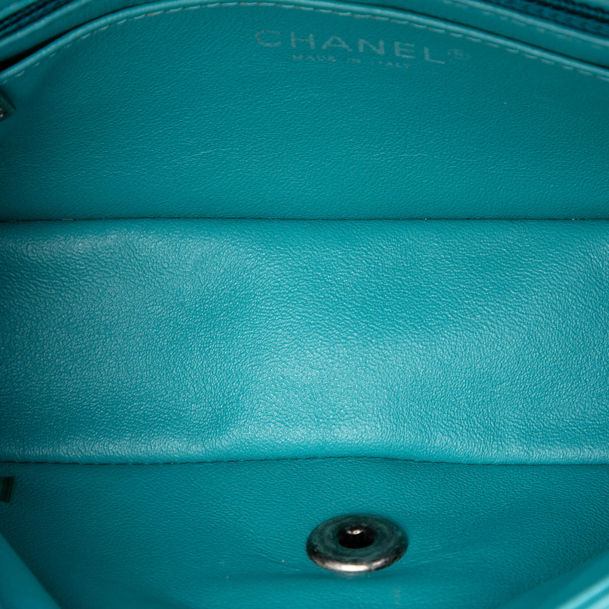 Chanel Mini Rectangular Classic Tricolor Lambskin Single Flap Blue