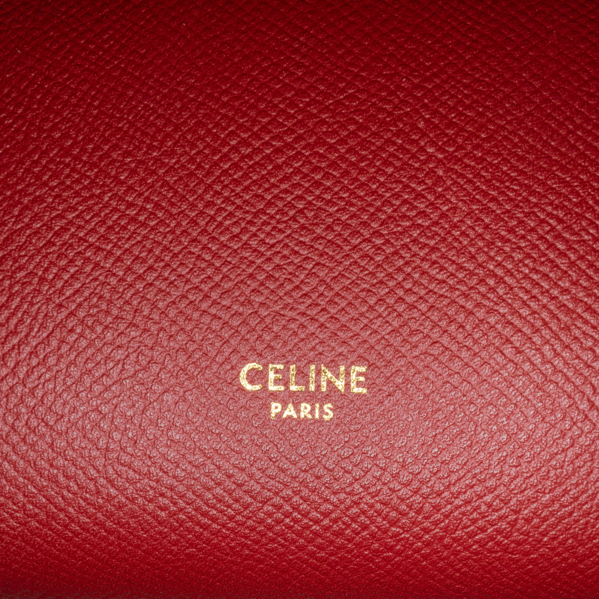 Celine Nano Leather Belt Satchel In Red