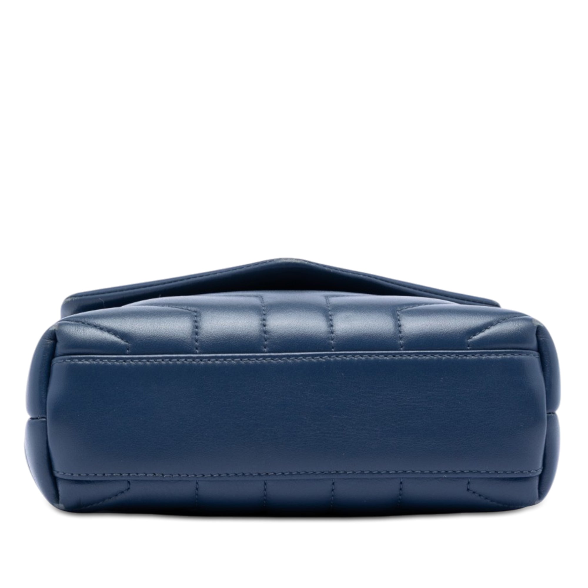 Saint Laurent Toy Matelasse Calfskin Monogram LouLou Crossbody Blue