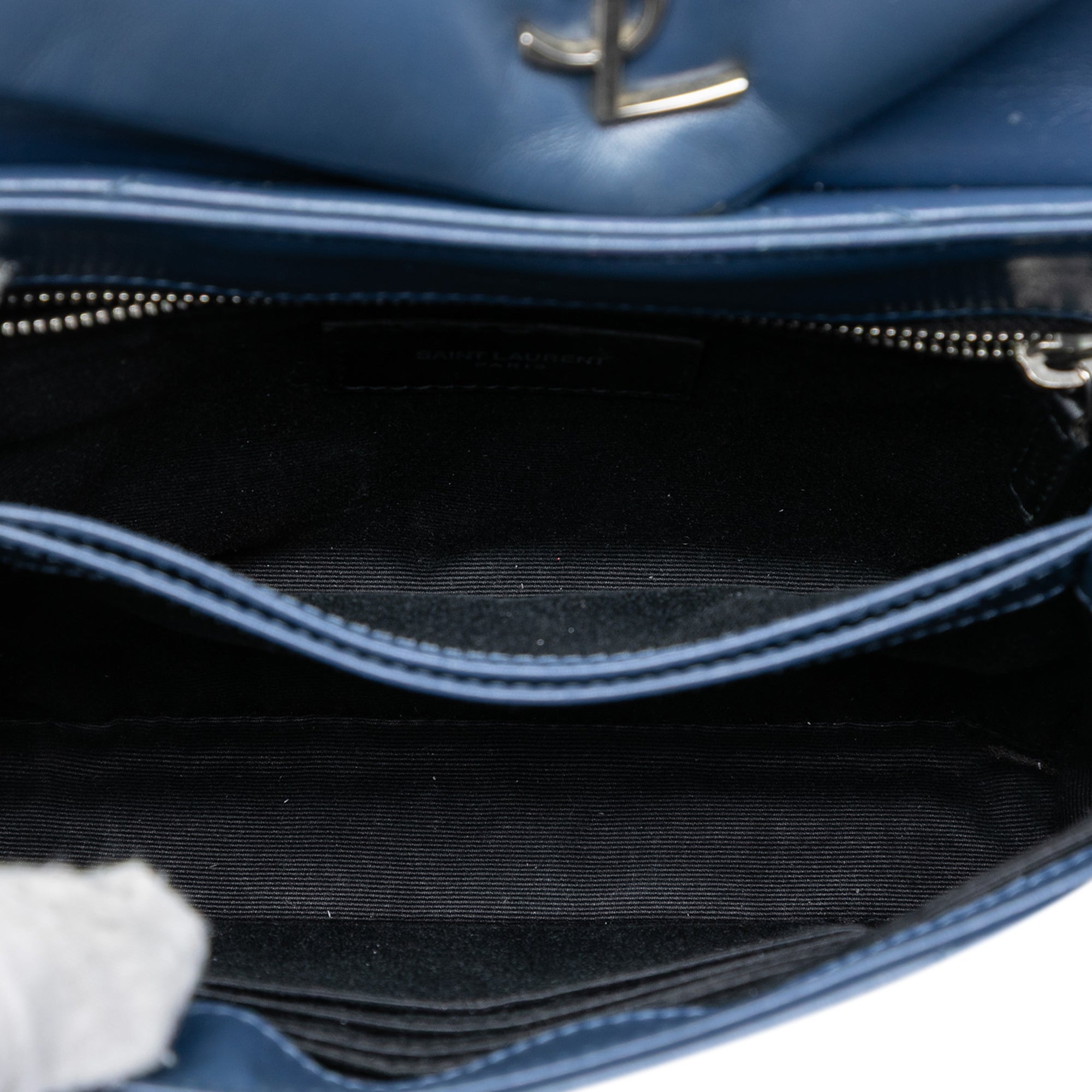 Saint Laurent Toy Matelasse Calfskin Monogram LouLou Crossbody Blue