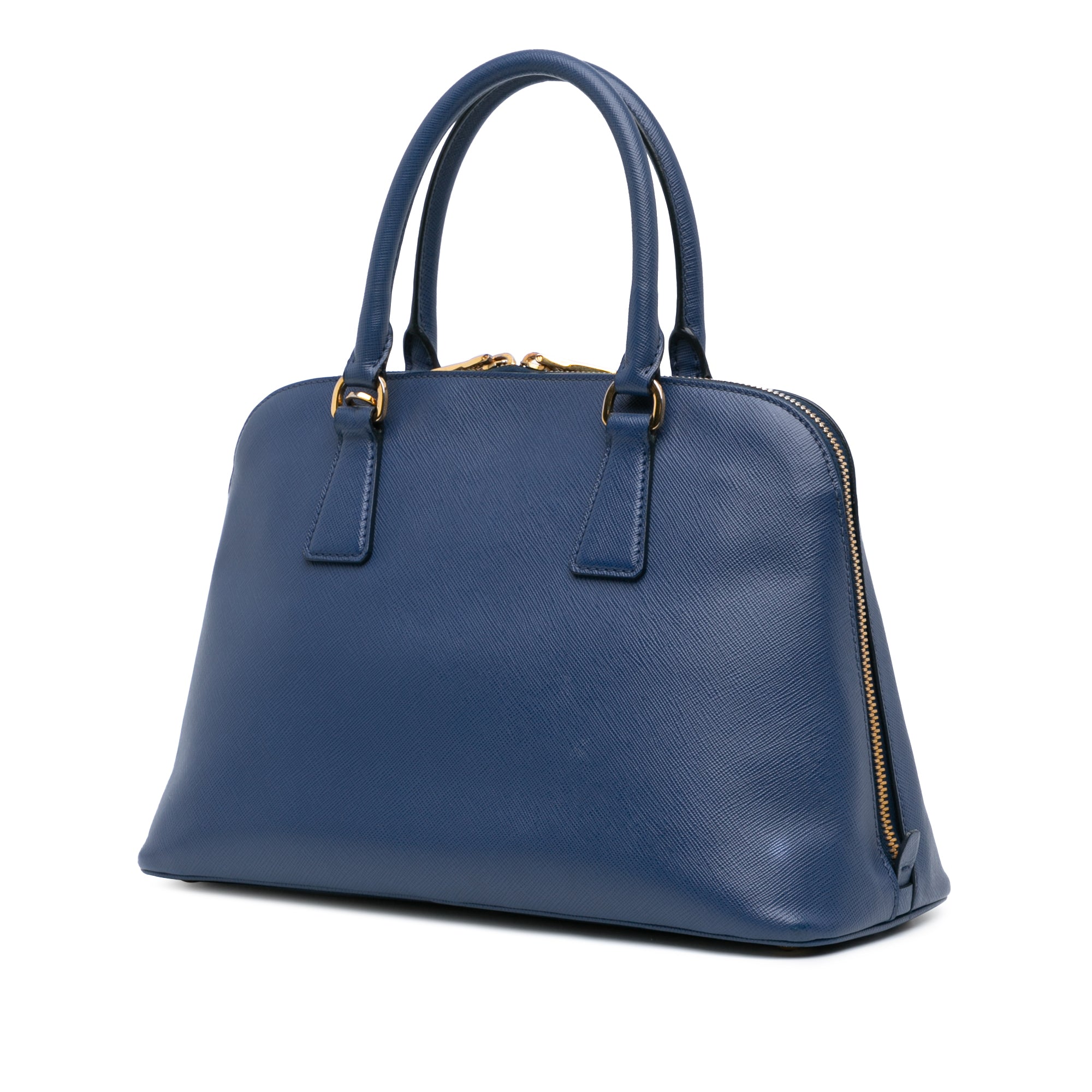 Prada Medium Saffiano Lux Promenade Satchel In Blue