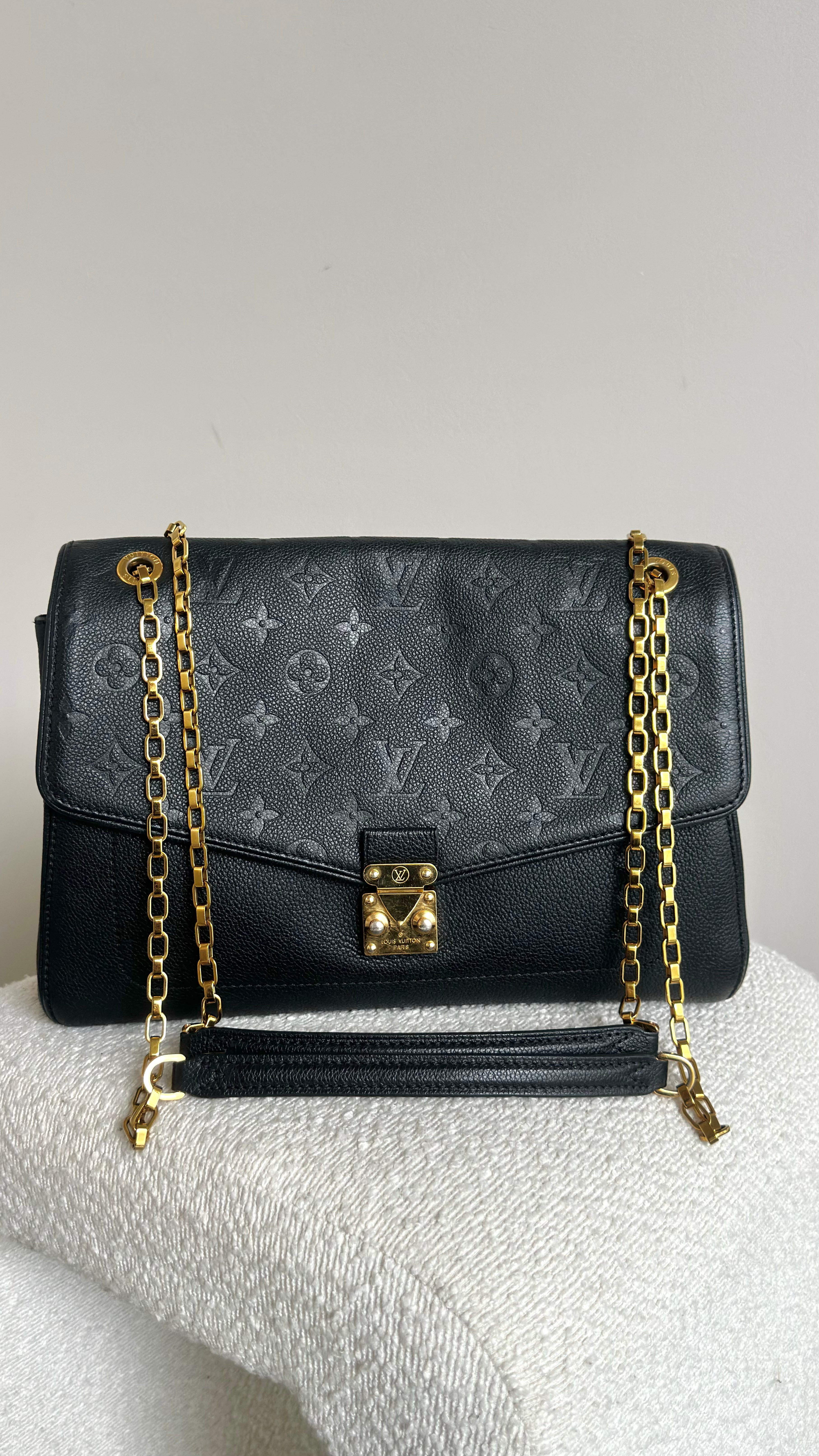 LOUIS VUITTON SAINT GERMAN MM SHOULDER BAG IN BLACK
