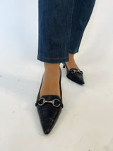 Gucci Black Heels With Horsebit Detail with box - size 38.5