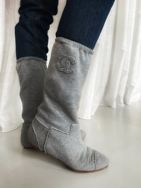 Botas de algodão cinza Chanel - tamanho 38,5