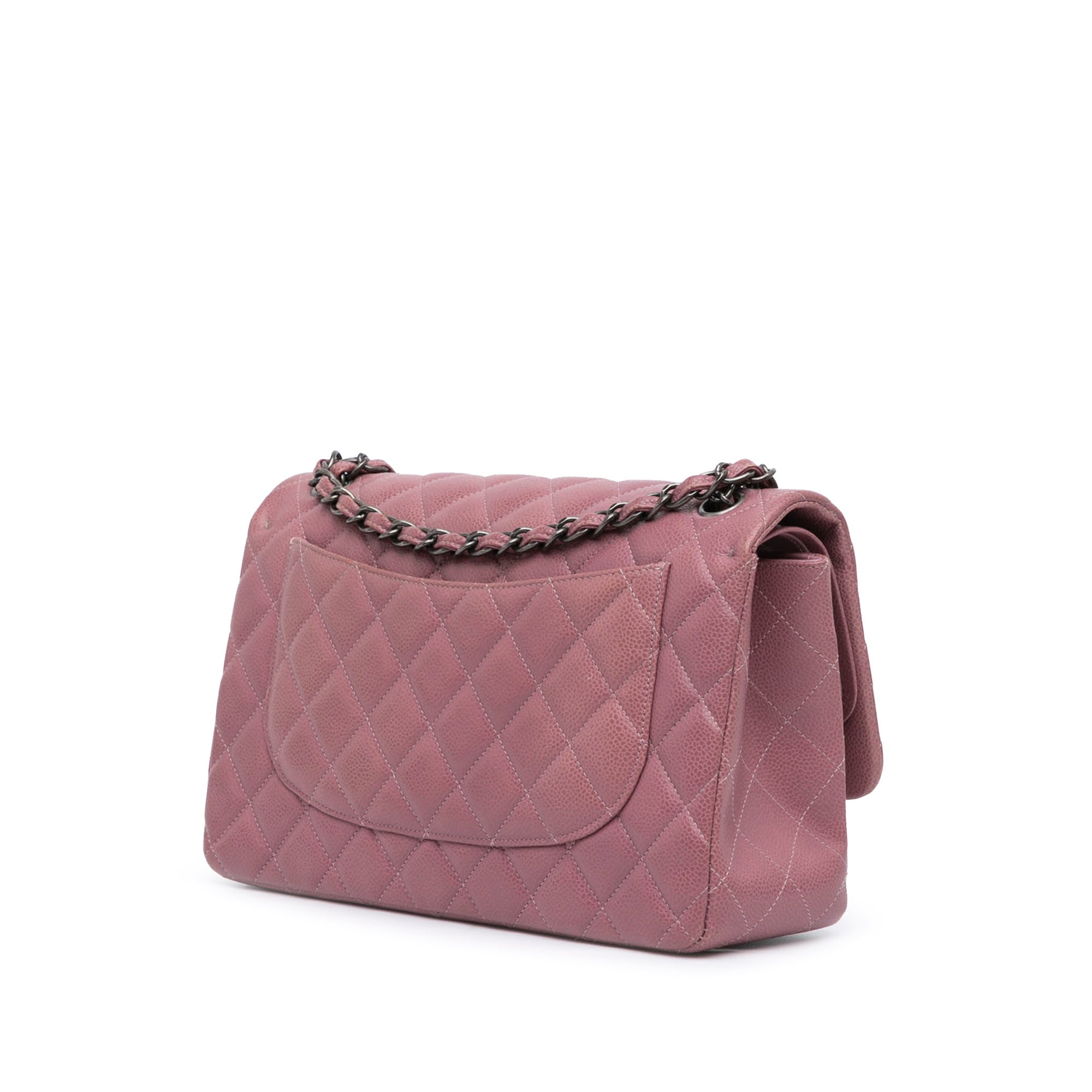 Chanel Jumbo Classic Caviar Double Flap In Pink