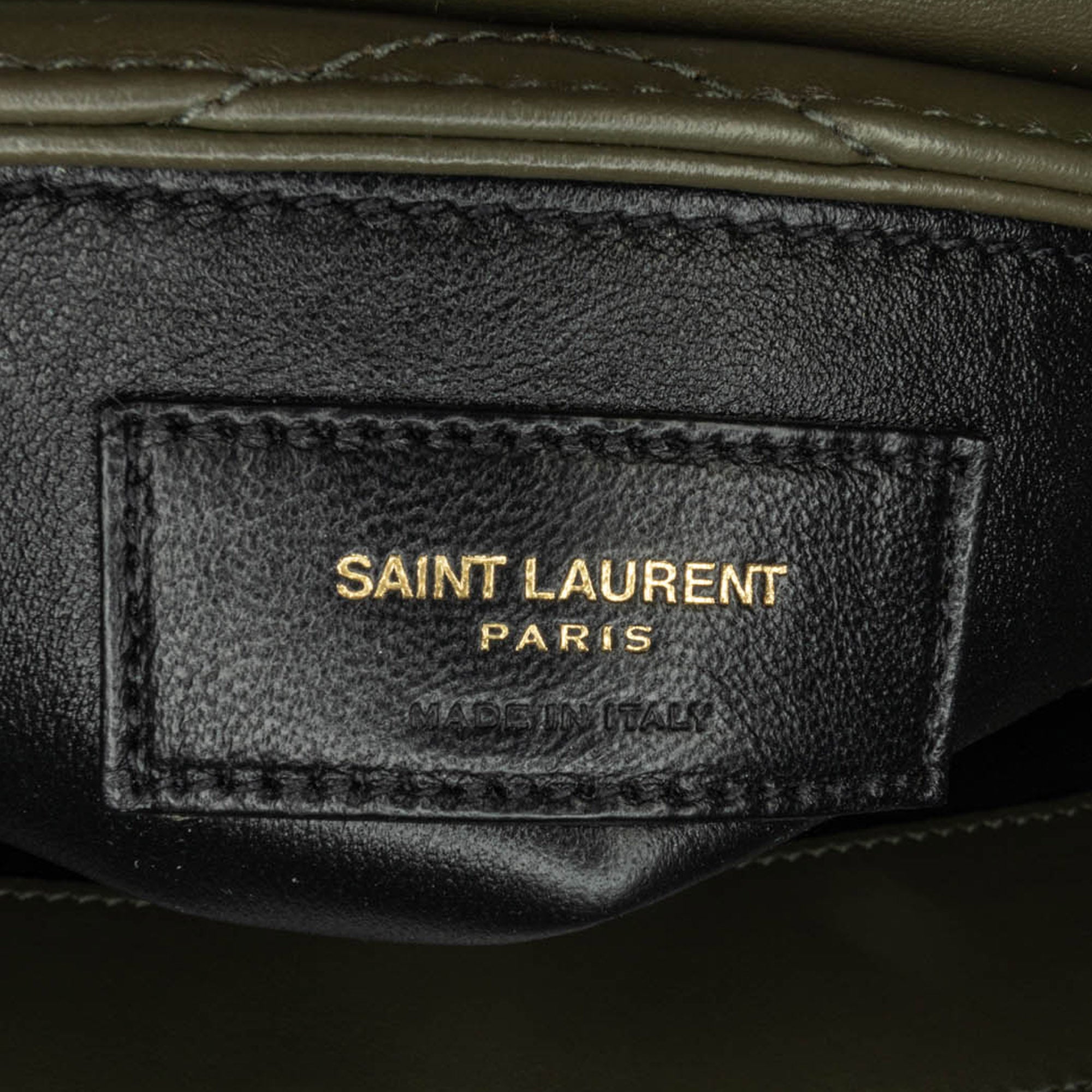 Saint Laurent Small Monogram Matelasse LouLou Shoulder Bag In Green