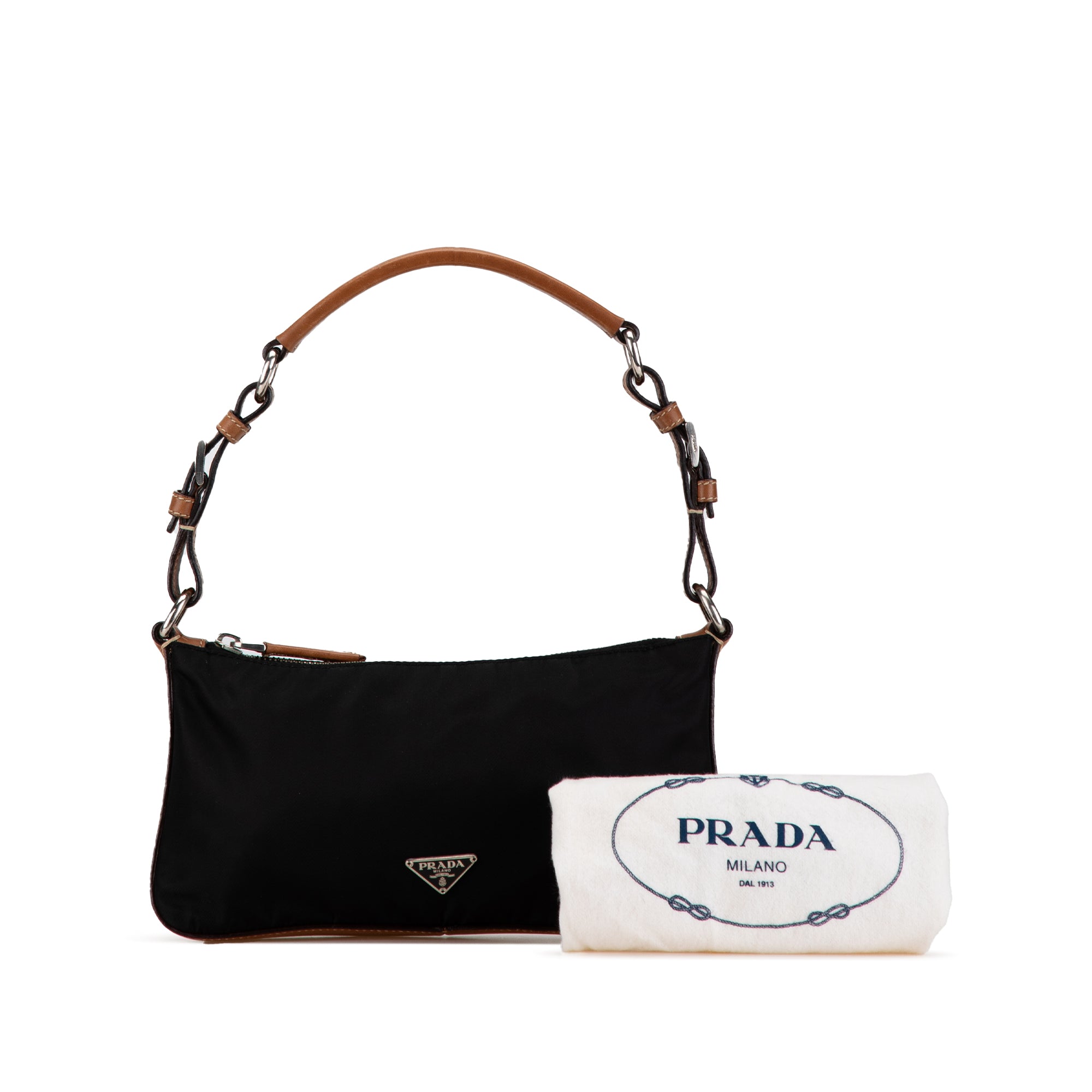 Prada Tessuto Shoulder Bag In Black