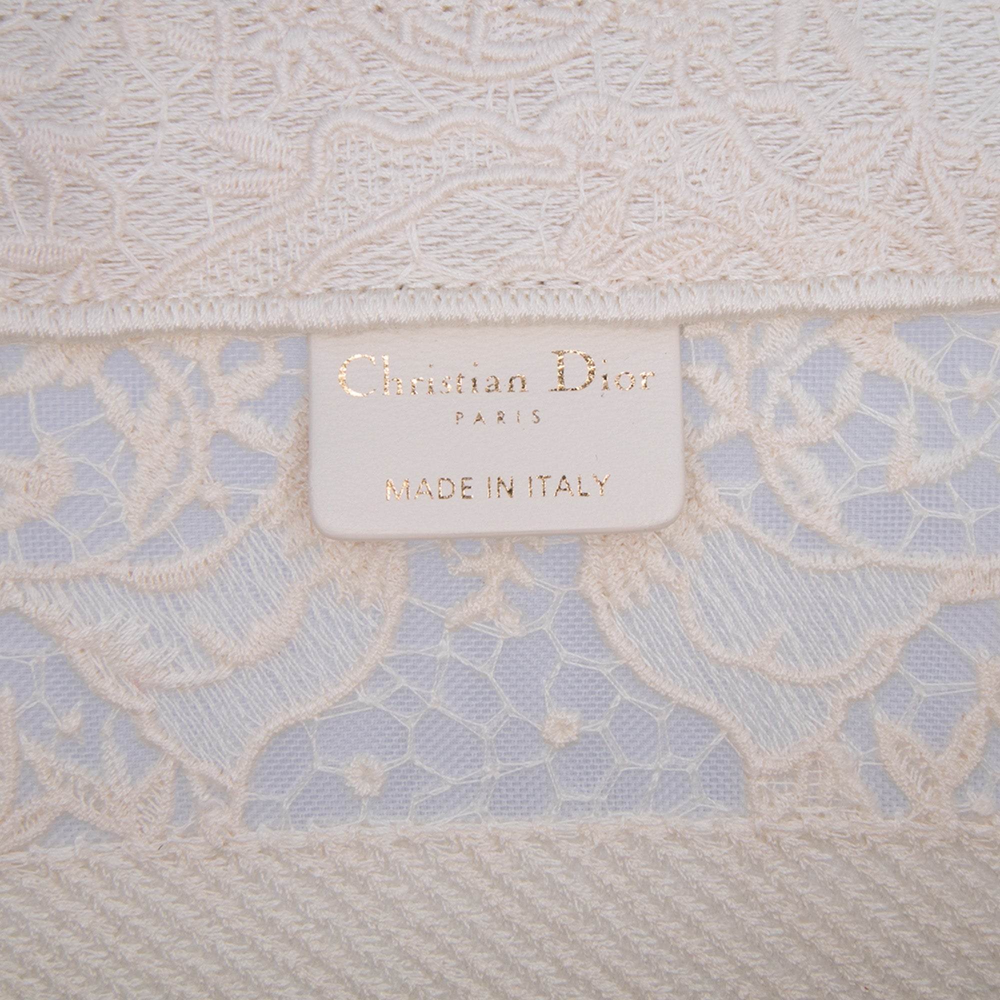 Christian Dior Medium Canvas D Lace Sun Embroidery Book Tote