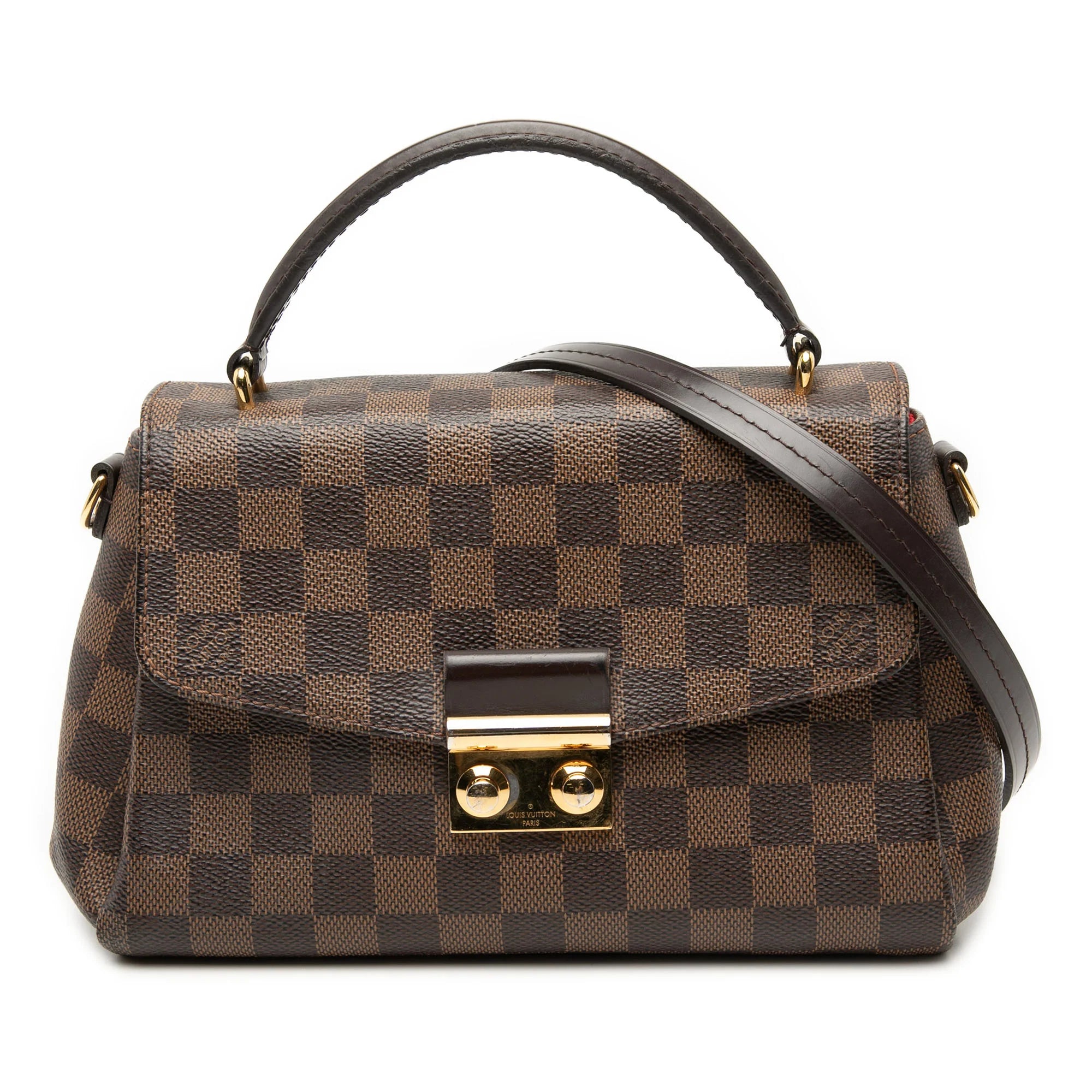 LOUIS VUITTON CROISETTE DAMIER EBENE CROSSBODY BAG IN BROWN