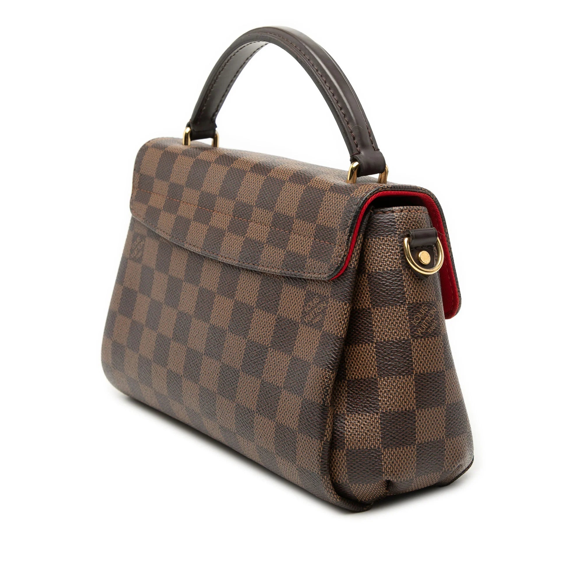 LOUIS VUITTON CROISETTE DAMIER EBENE CROSSBODY BAG IN BROWN