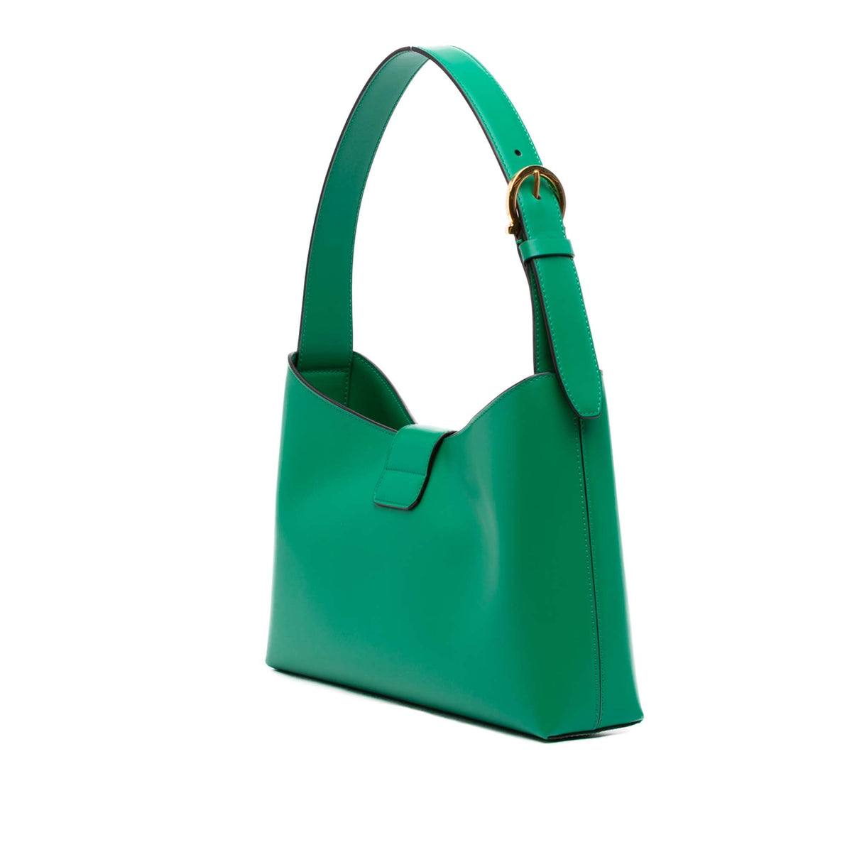 Ferragamo Leather Gancini Trifolio Shoulder Bag Green