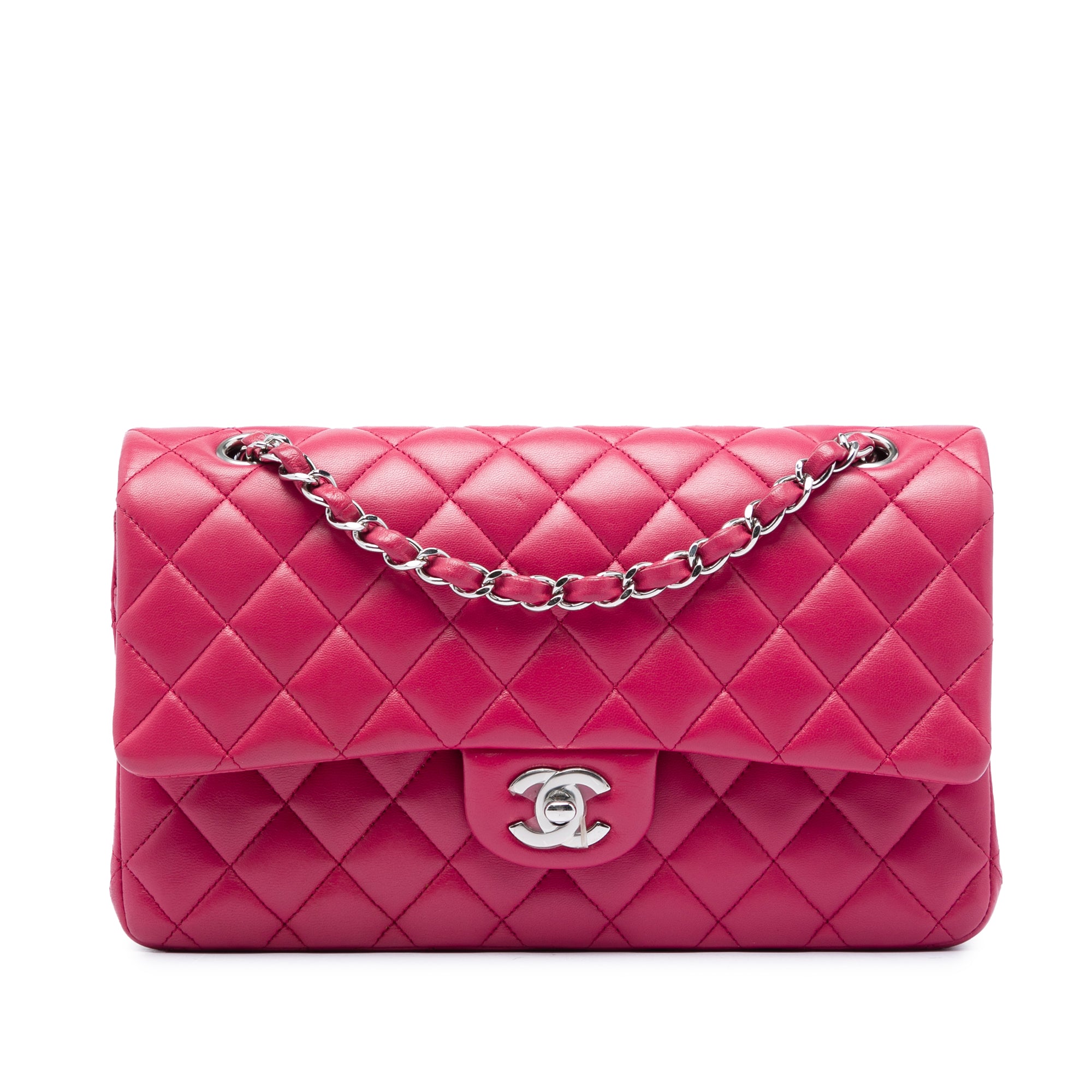 Chanel Medium Classic Lambskin Double Flap Pink